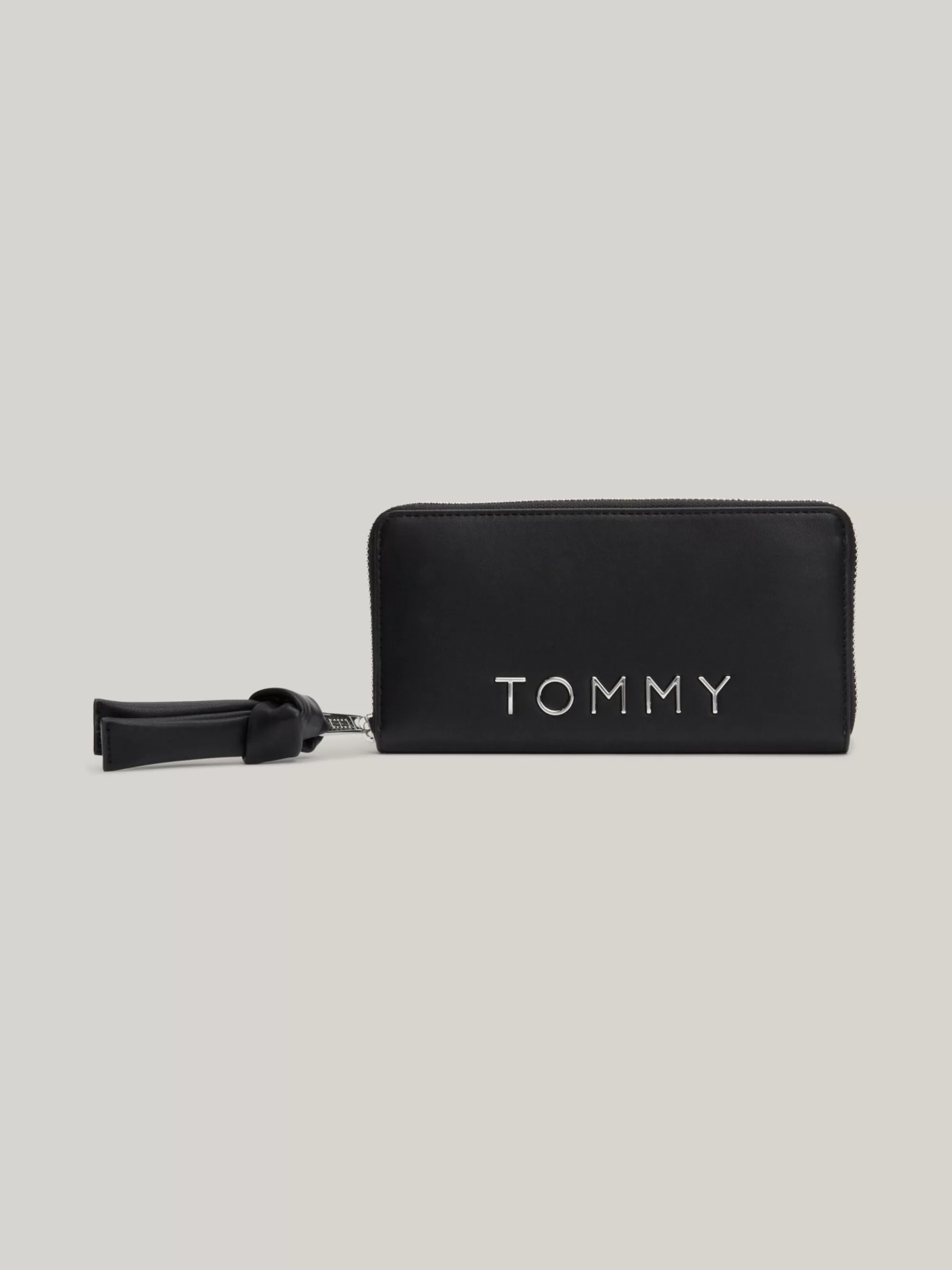 Portemonnees & Sleutelhangers*Tommy Hilfiger Grote Zip-around Portemonnee Met Metalen Logo BLACK