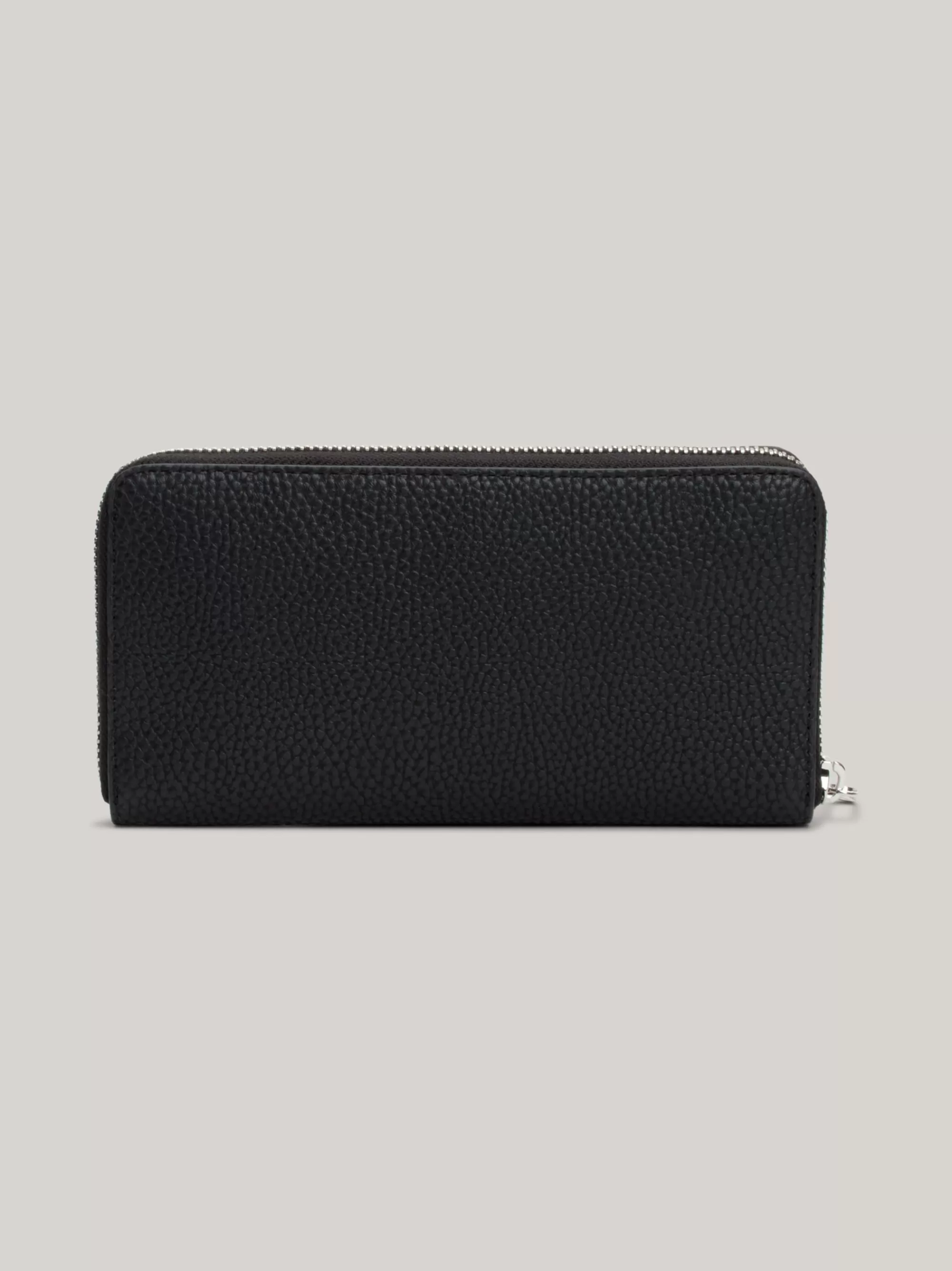 Portemonnees & Sleutelhangers*Tommy Hilfiger Grote Zip-around Portemonnee Met TH-embleem BLACK