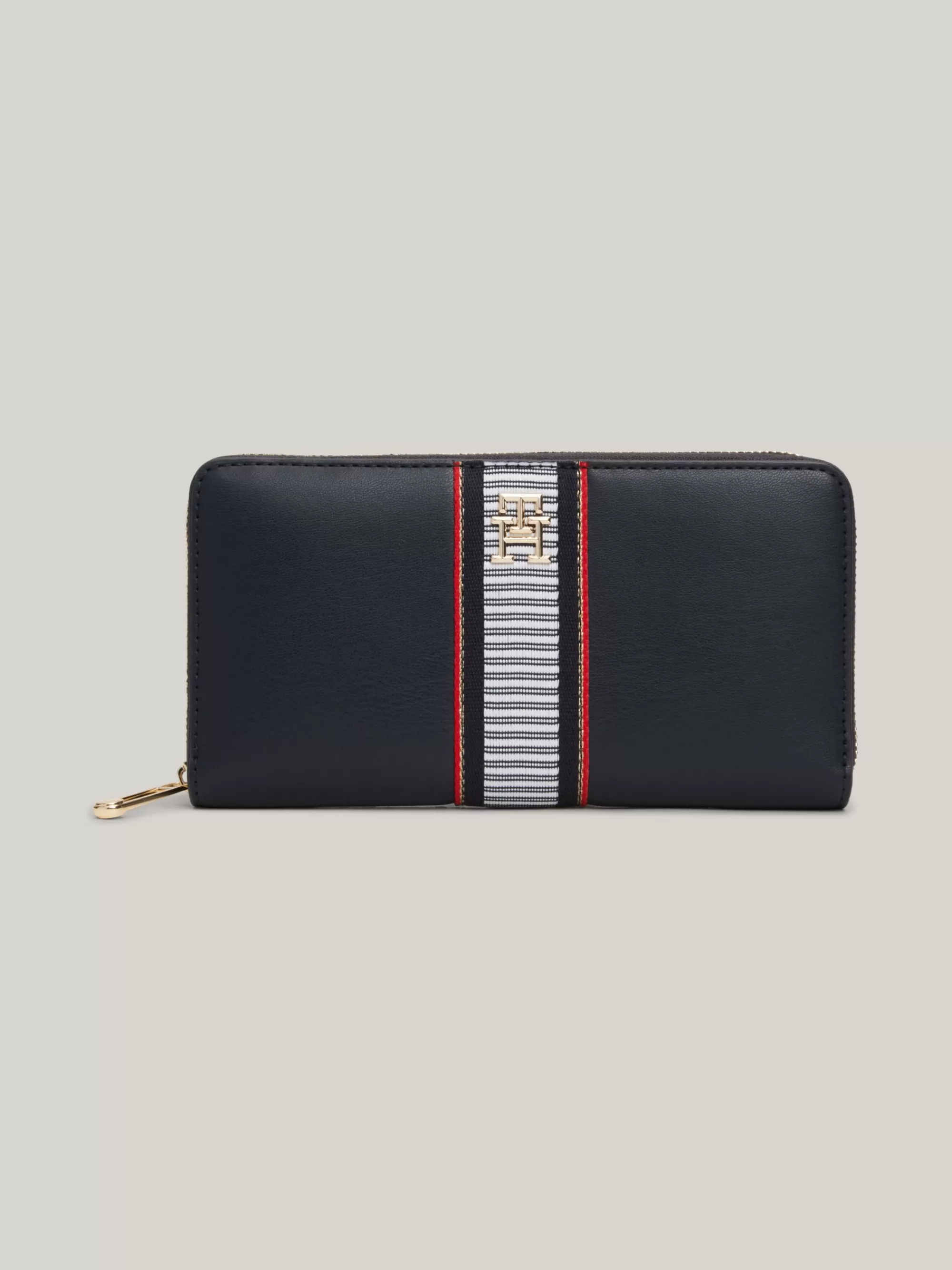 Portemonnees & Sleutelhangers*Tommy Hilfiger Grote Zip-around Portemonnee Met Webbing SPACE BLUE
