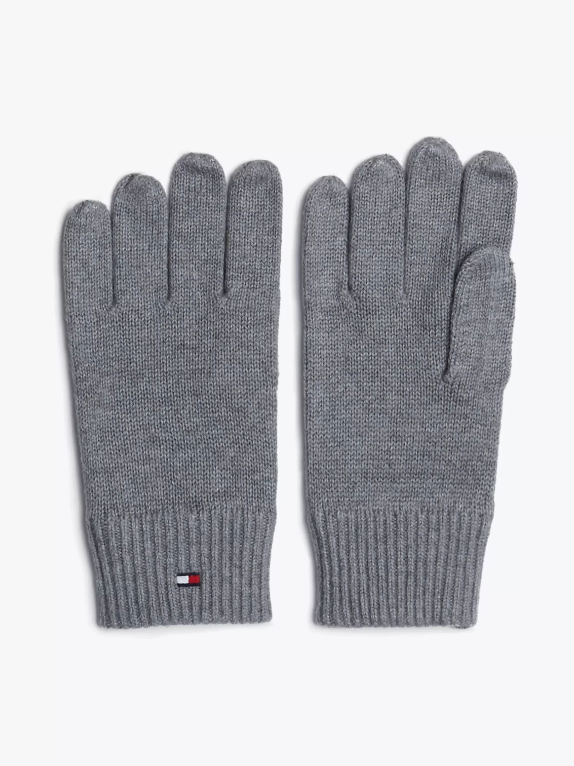 Mutsen, Handschoenen & Sjaals*Tommy Hilfiger Handschoenen Met Kasjmier En Geborduurde Vlag MID GREY HEATHER
