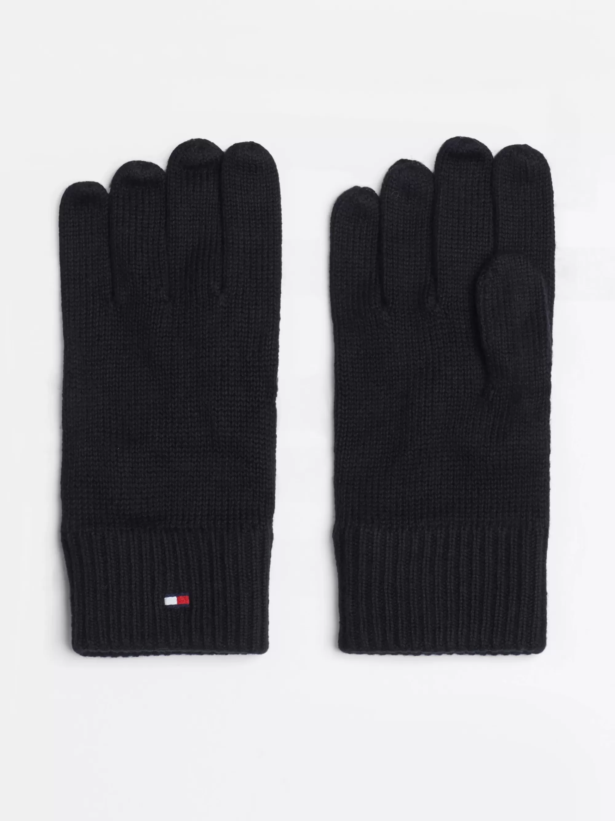 Mutsen, Handschoenen & Sjaals*Tommy Hilfiger Handschoenen Met Kasjmier En Geborduurde Vlag BLACK