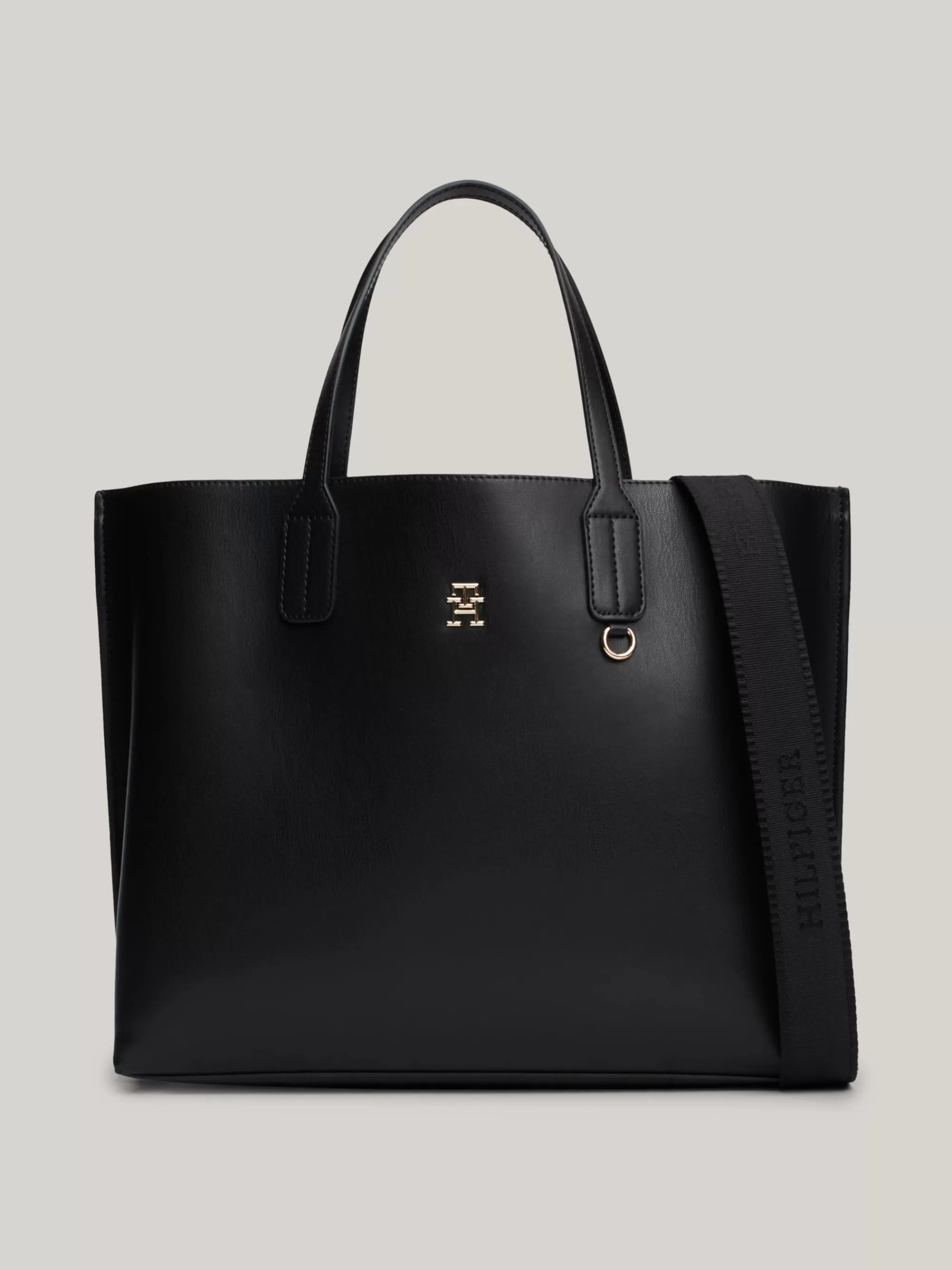 Crossbodytassen*Tommy Hilfiger Handtas Met Logoband En TH-monogram BLACK