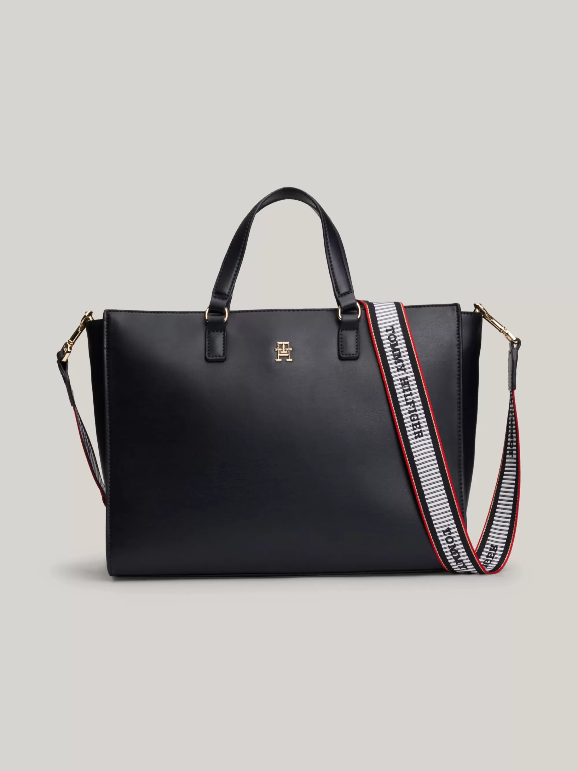 Shoppers*Tommy Hilfiger Handtas Met Webbing Band Met Logo SPACE BLUE