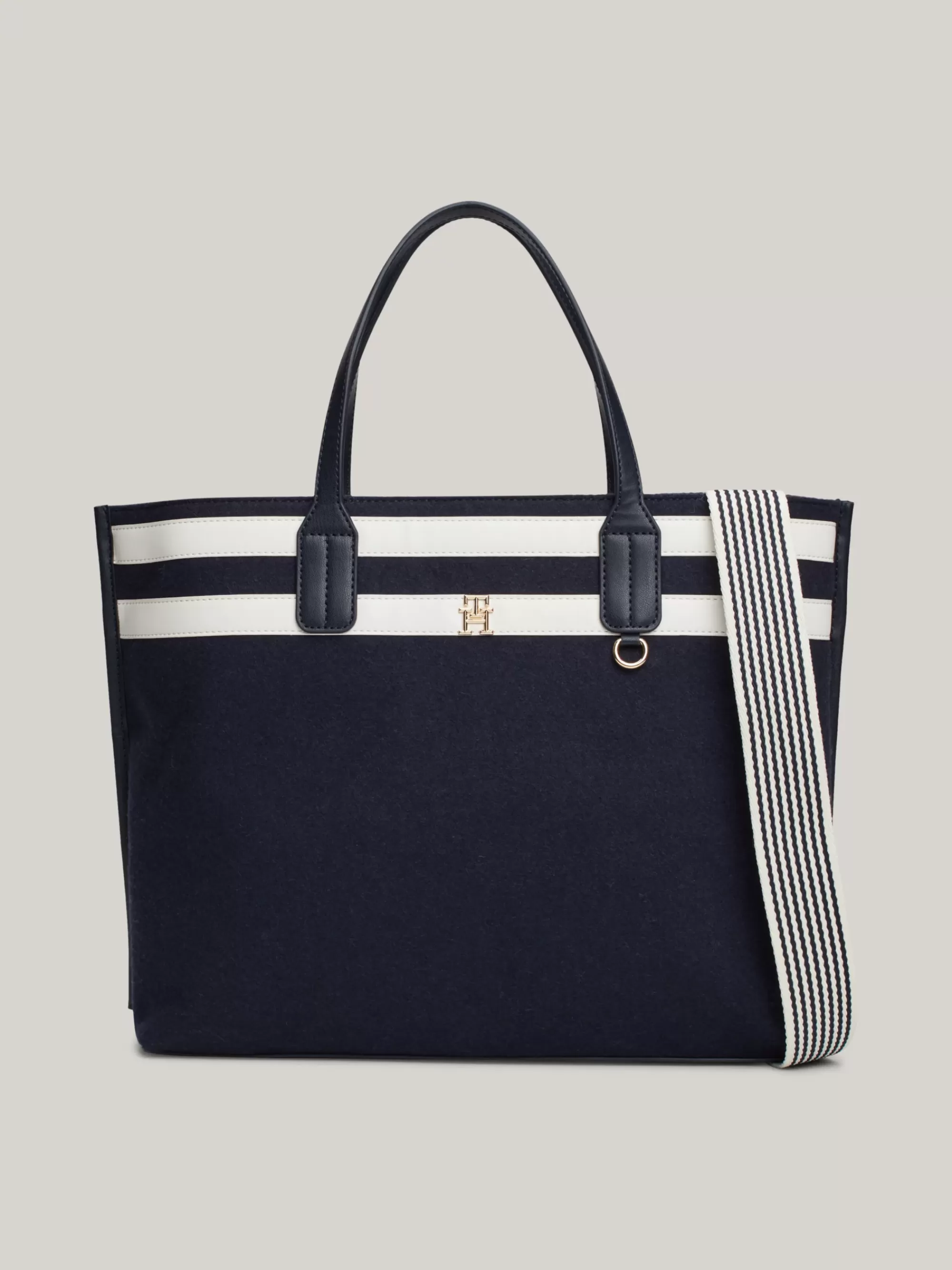 Handtassen*Tommy Hilfiger Handtas Van Wolmix Met TH-monogram SPACE BLUE