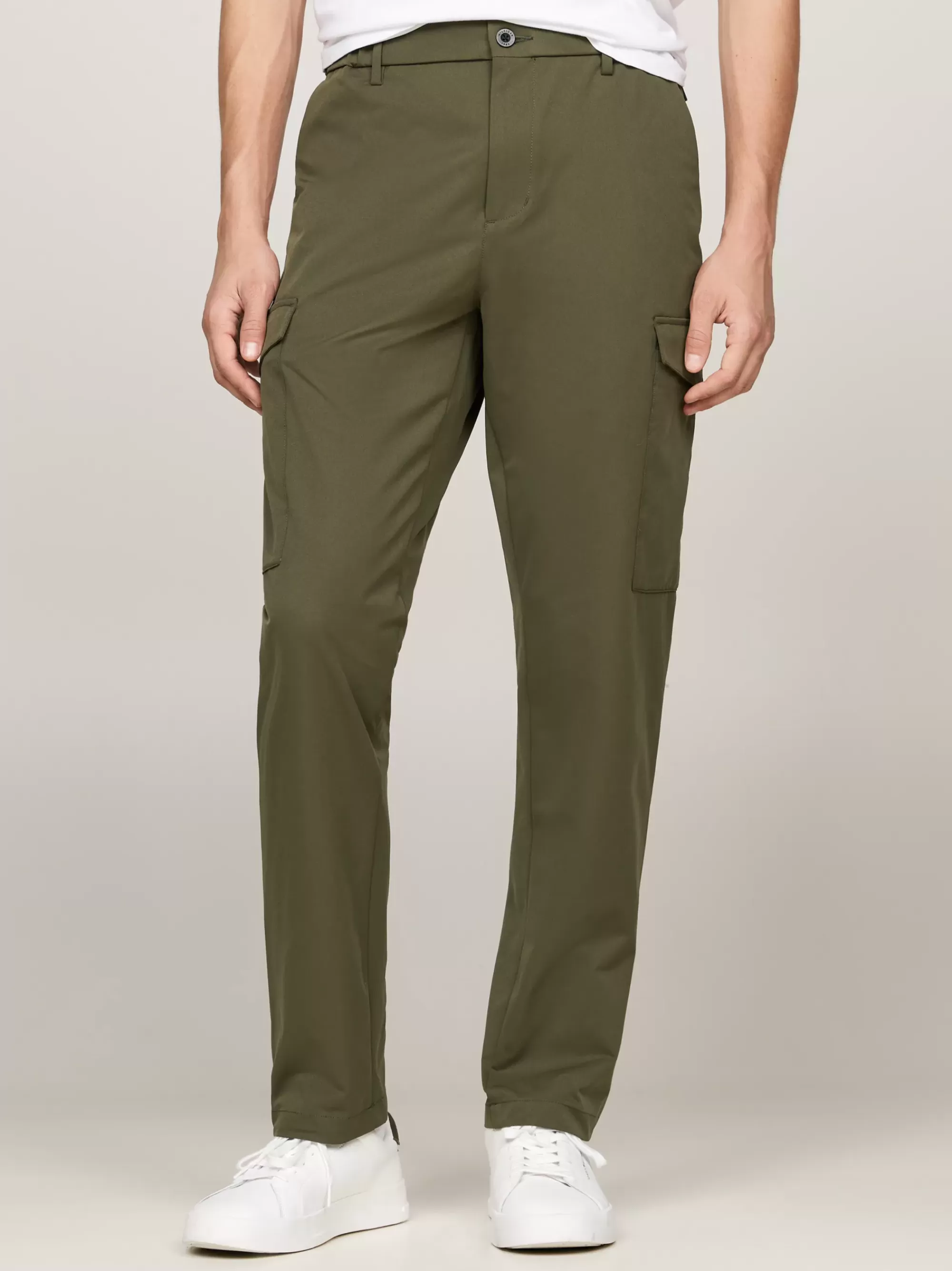 Broeken*Tommy Hilfiger Harlem Anti-kreuk Tapered Cargobroek ARMY GREEN
