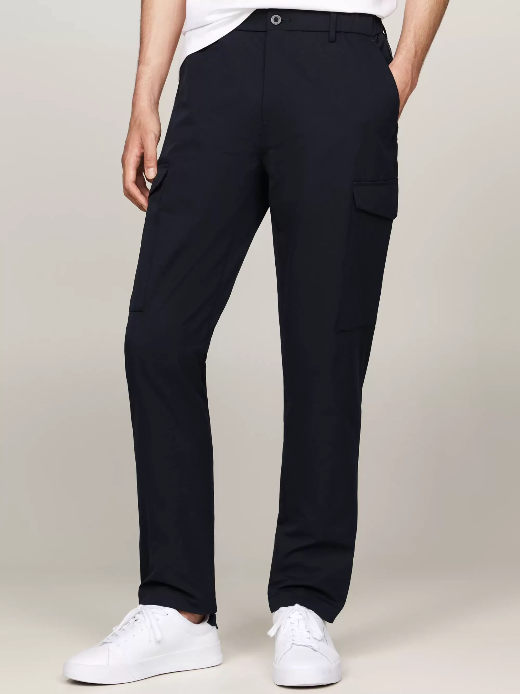 Broeken*Tommy Hilfiger Harlem Anti-kreuk Tapered Cargobroek DESERT SKY