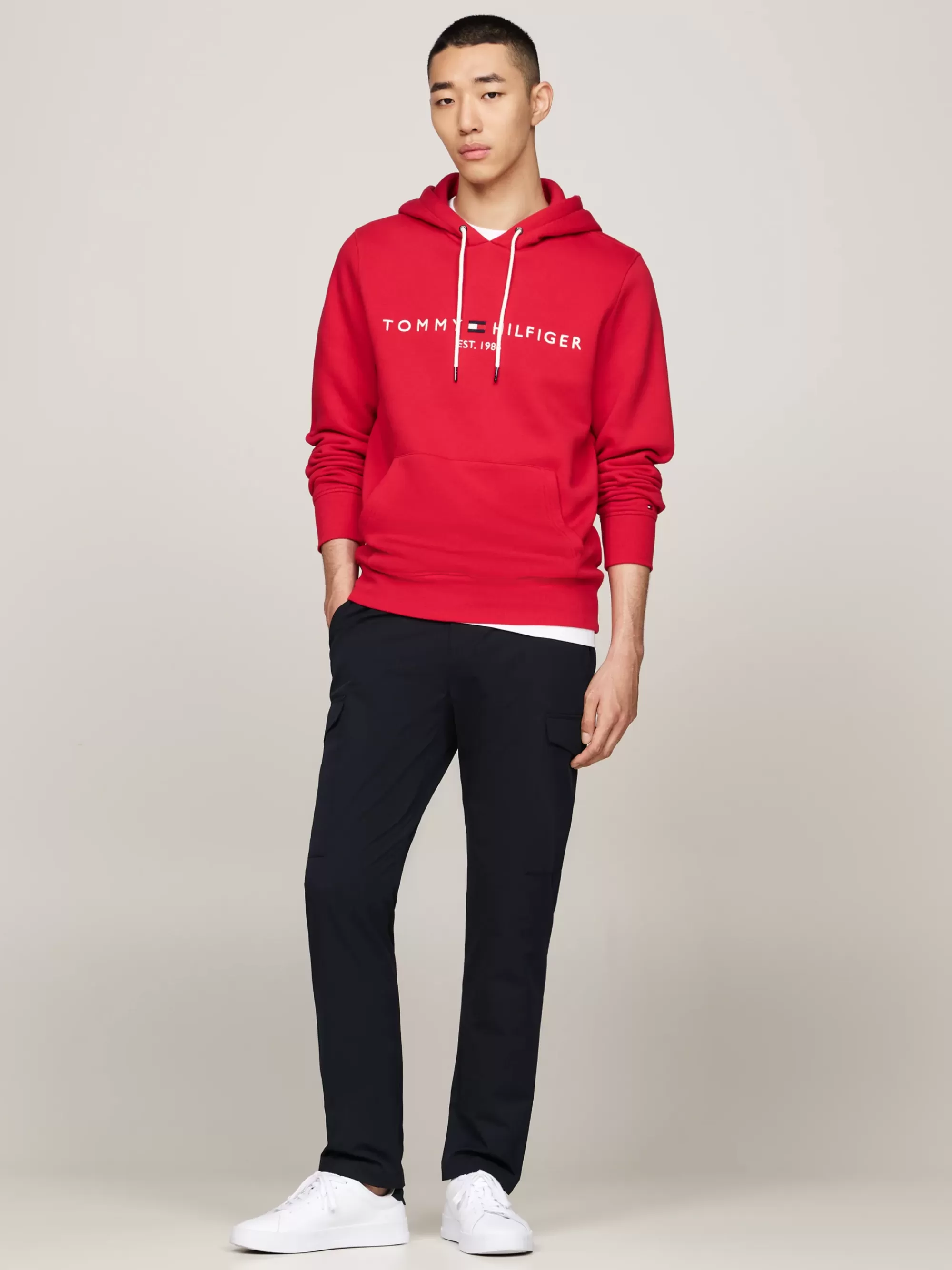Broeken*Tommy Hilfiger Harlem Anti-kreuk Tapered Cargobroek DESERT SKY