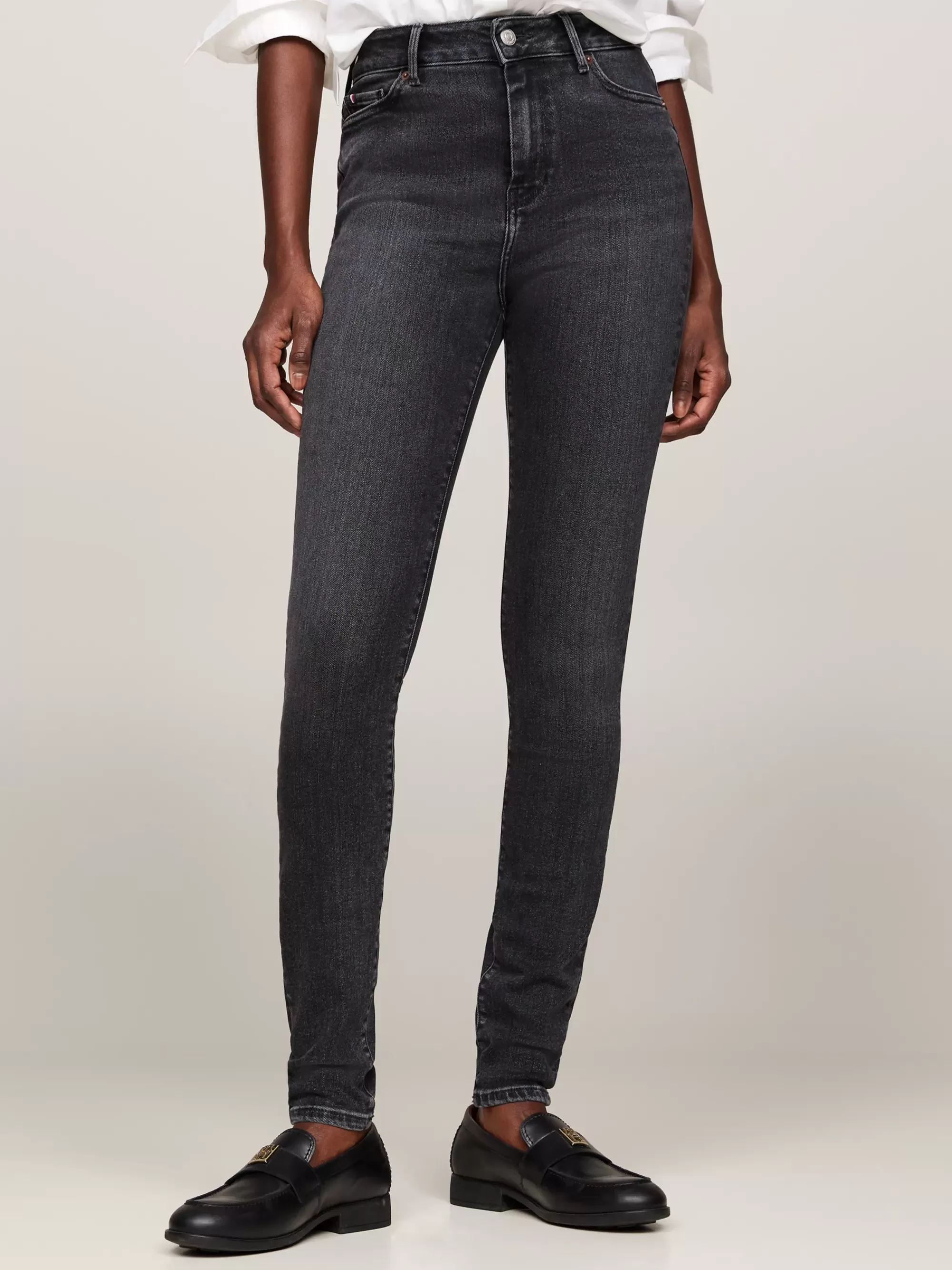 Jeans*Tommy Hilfiger Harlem High Rise Ultraskinny Zwarte Jeans CAL