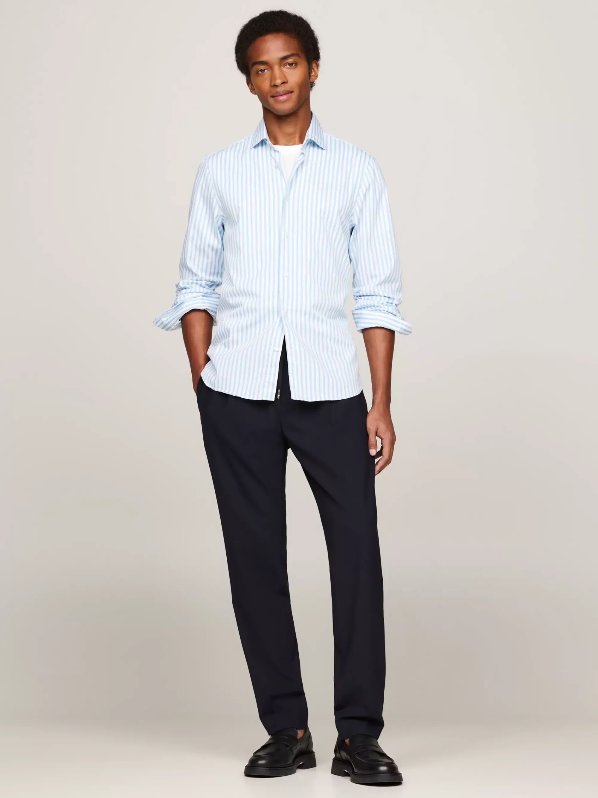 Broeken*Tommy Hilfiger Harlem Smart-casual Geplooide Tapered Jogger DESERT SKY