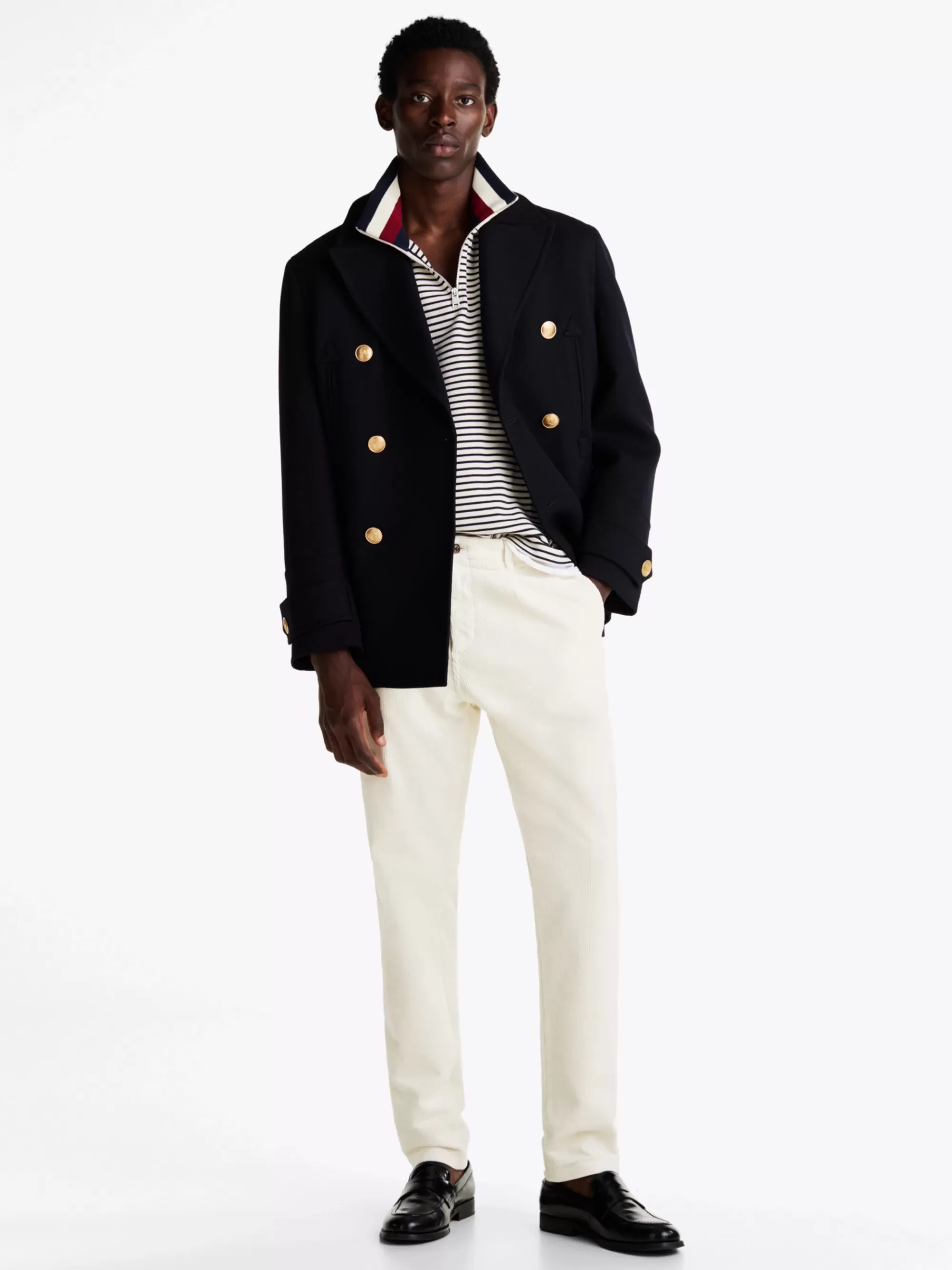 Broeken*Tommy Hilfiger Harlem Tapered Chino Van Corduroy IVORY