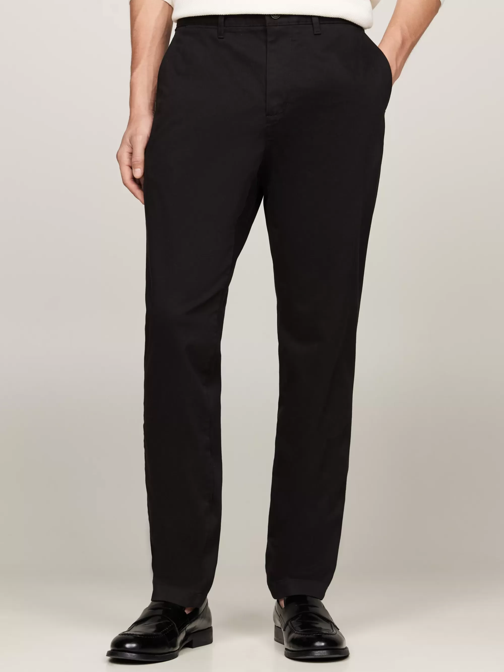 Broeken*Tommy Hilfiger Harlem Tapered Chino Van Stretchkatoen BLACK
