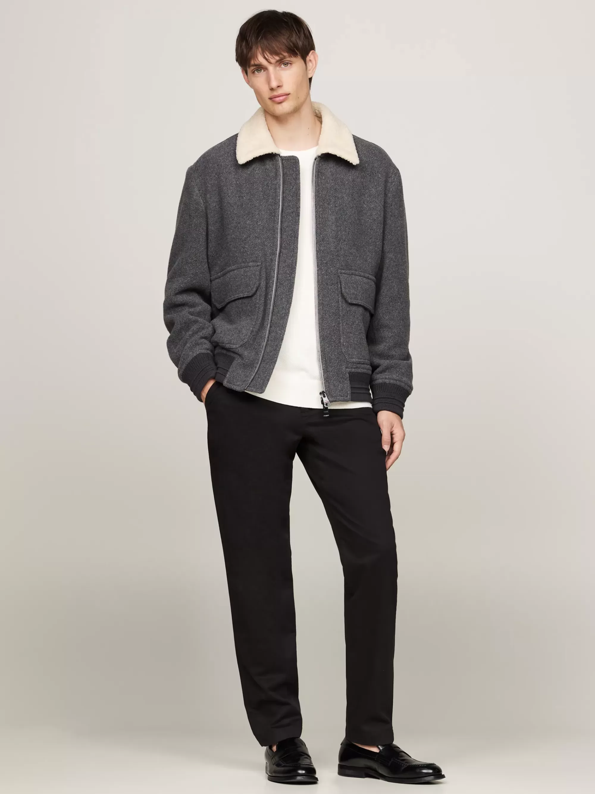 Broeken*Tommy Hilfiger Harlem Tapered Chino Van Stretchkatoen BLACK