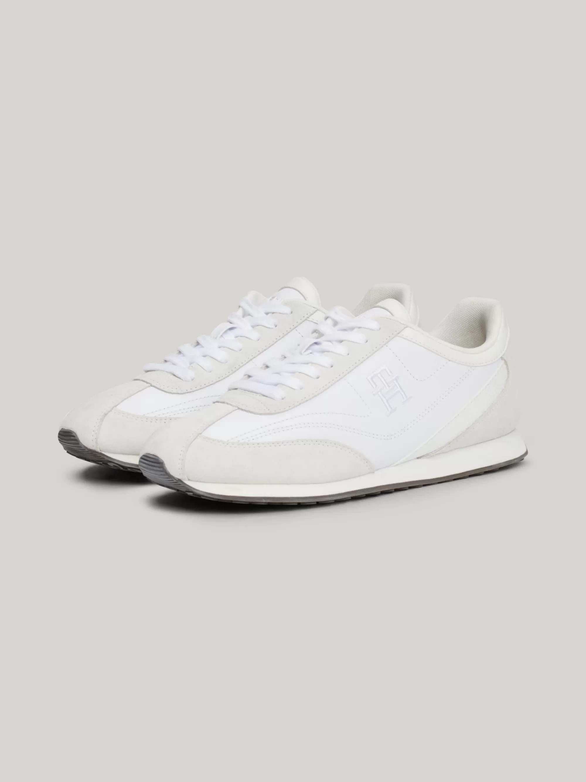 Sneakers*Tommy Hilfiger Heritage Leren Hardloopsneaker WHITE