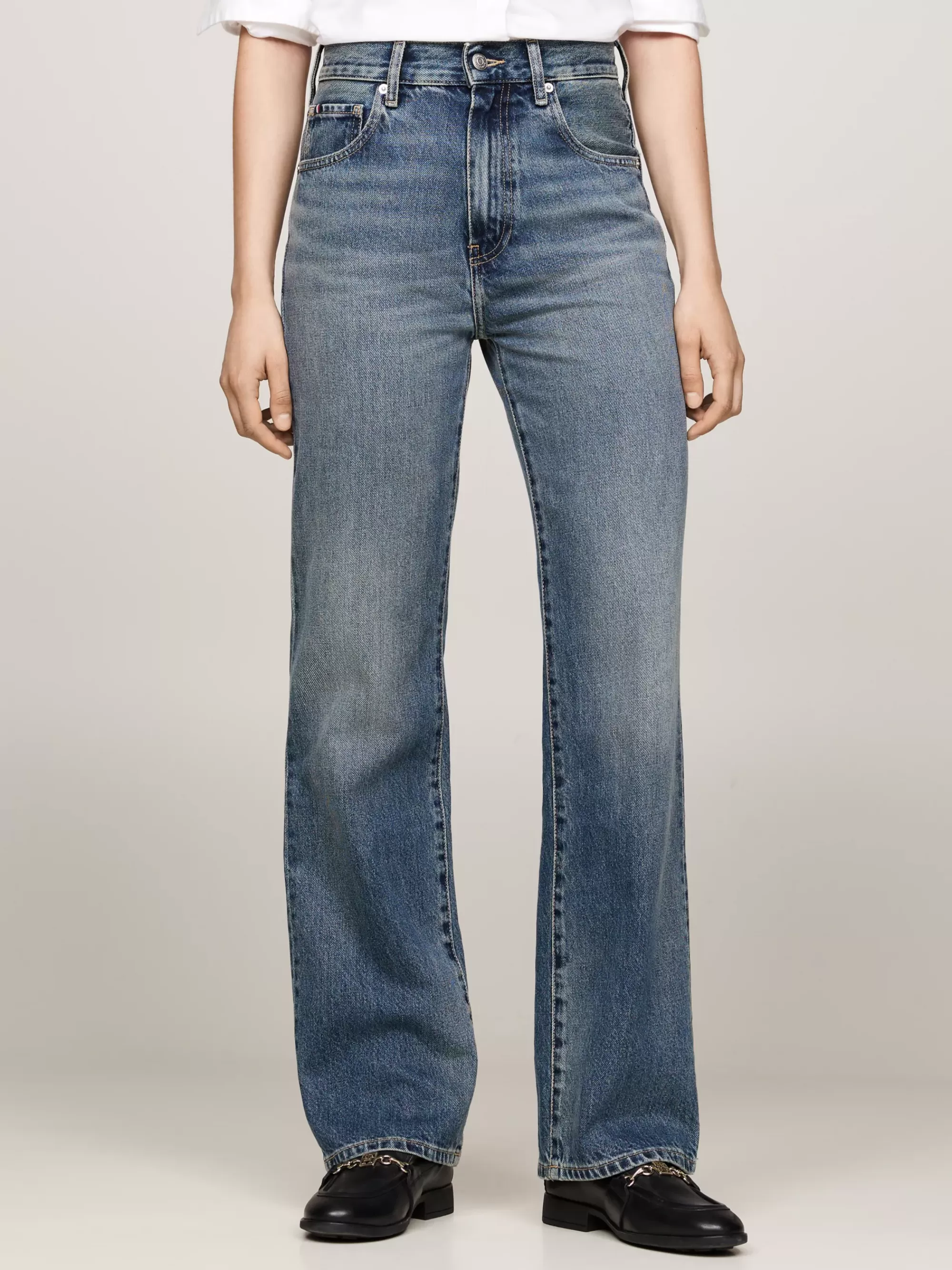 Jeans*Tommy Hilfiger High Rise Relaxed Bootcut Jeans Met Fading PAT