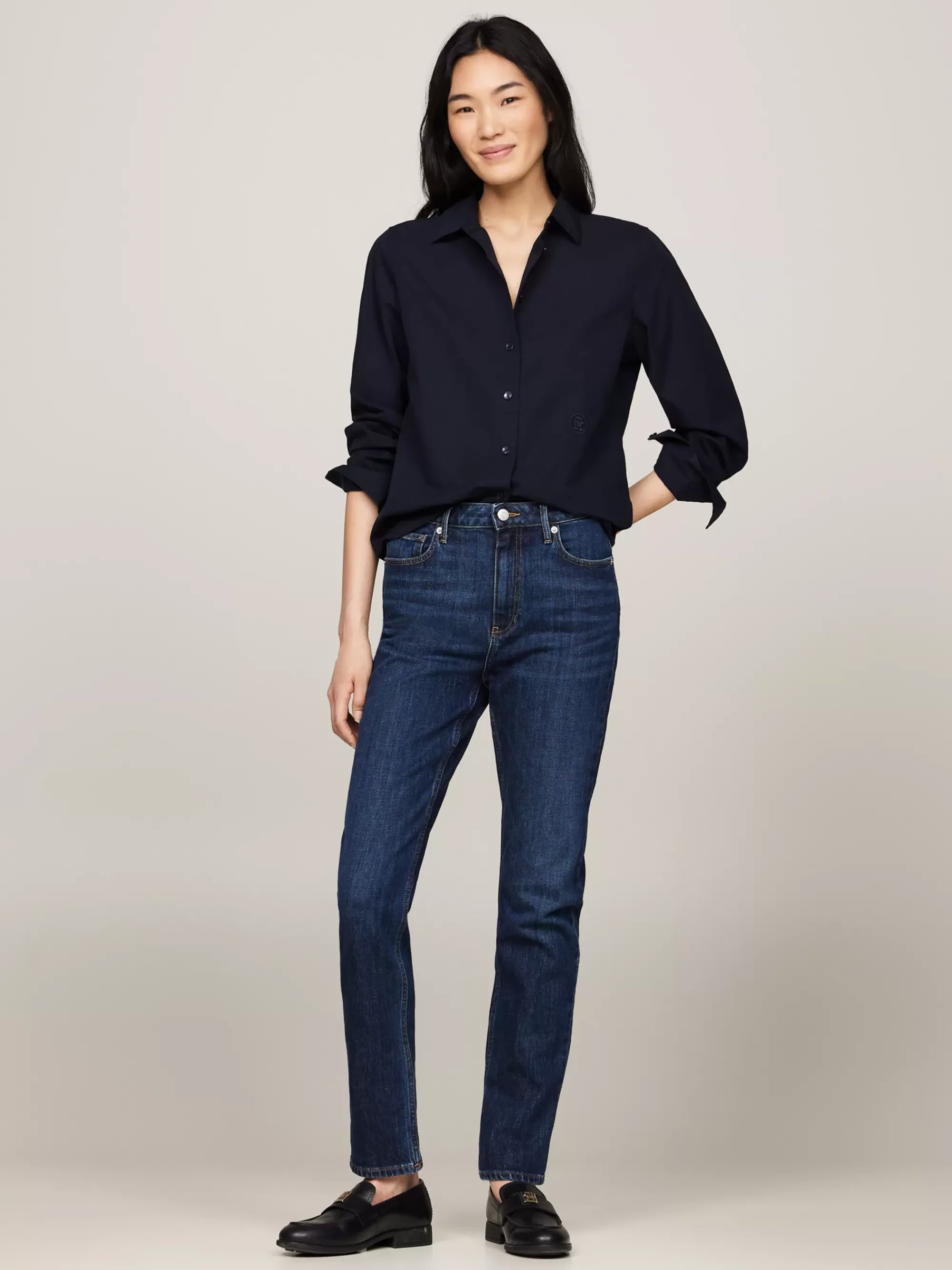 Jeans*Tommy Hilfiger High Rise Slim Cigarette Jeans DARK BLUE