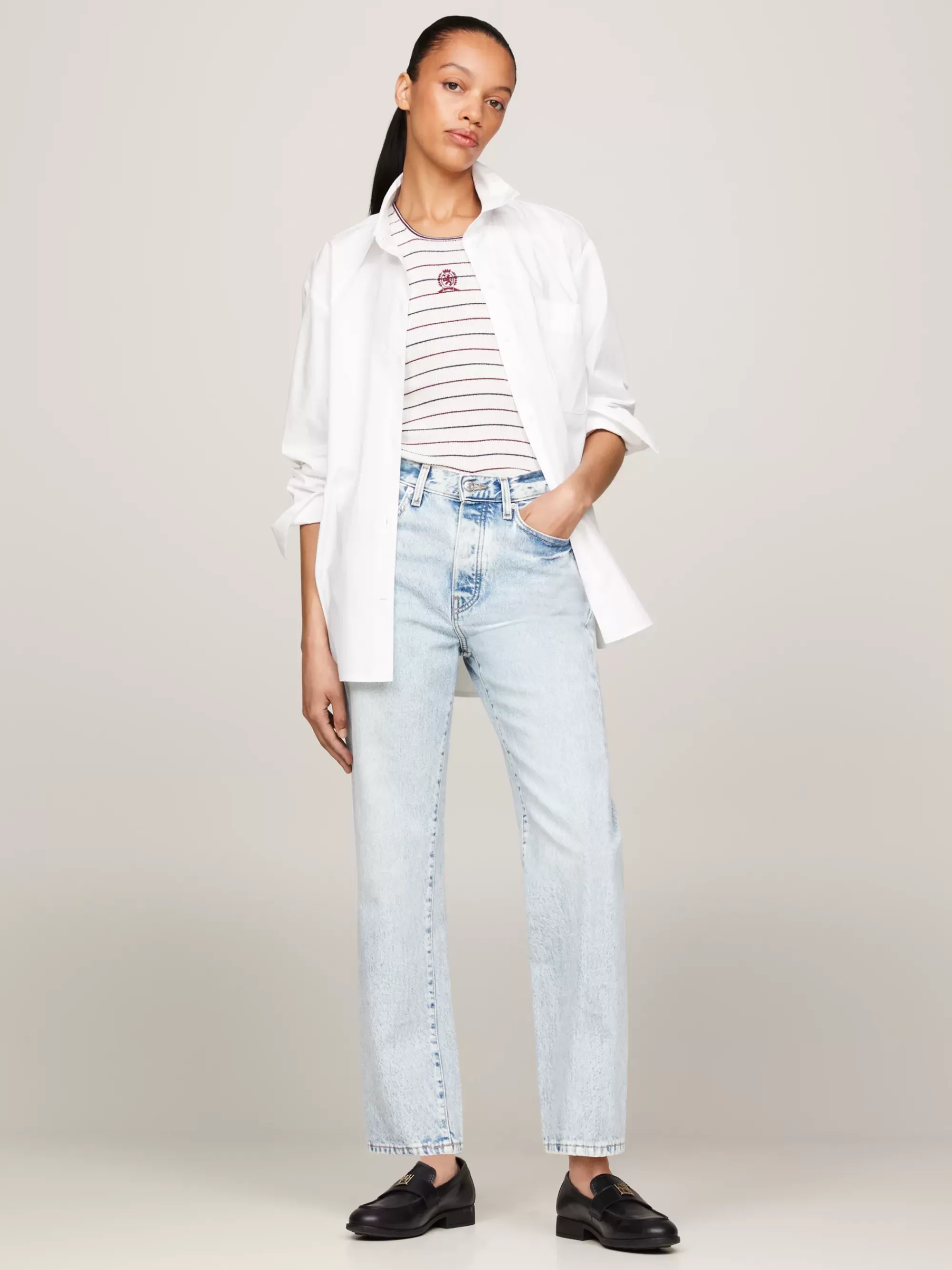 Jeans*Tommy Hilfiger High Rise Straight Jeans Met Gedraaide Zomen LEV