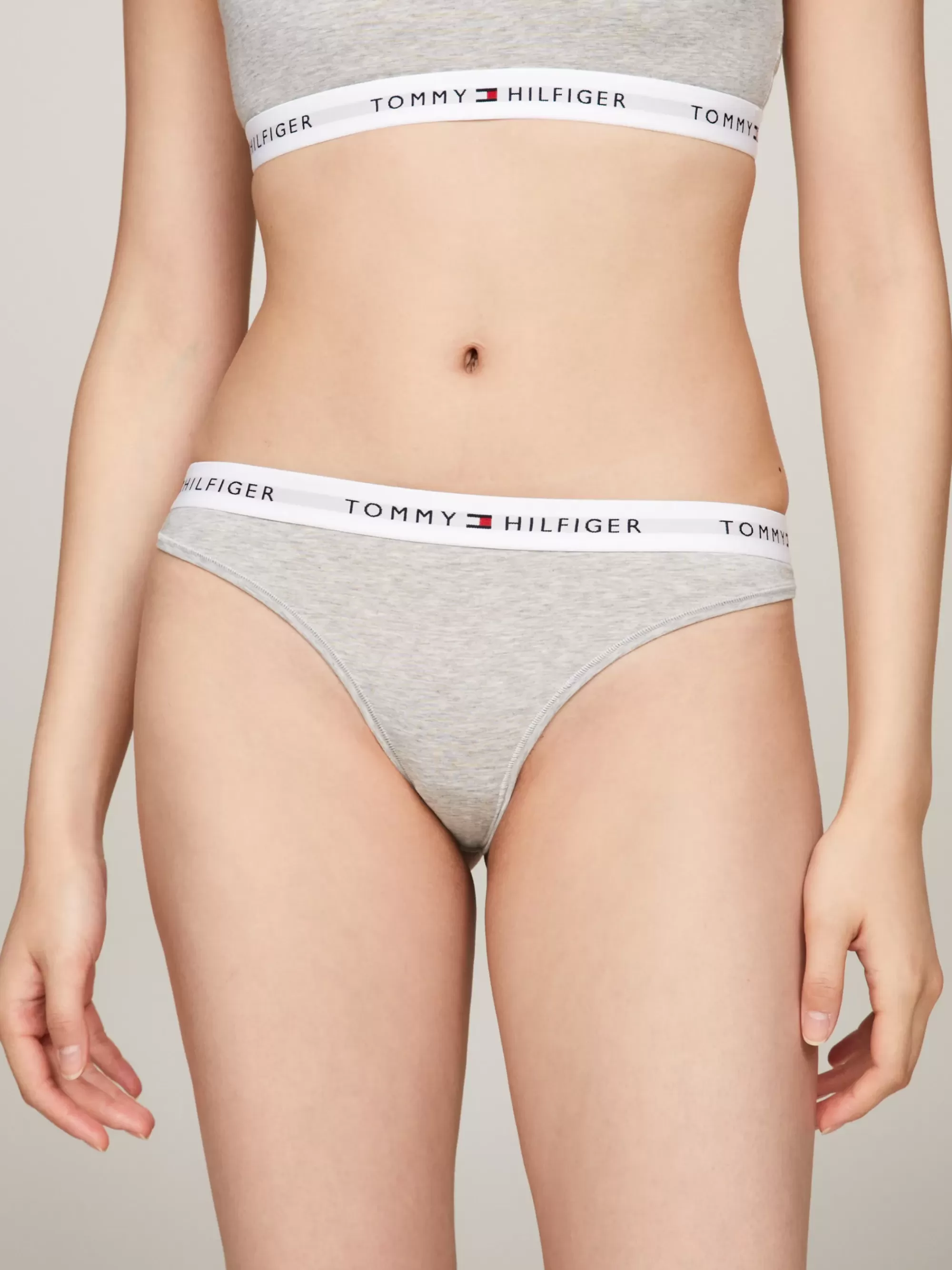 Slips | Lingerie*Tommy Hilfiger Hilfiger Icon String Met Logo LIGHT GREY HEATHER