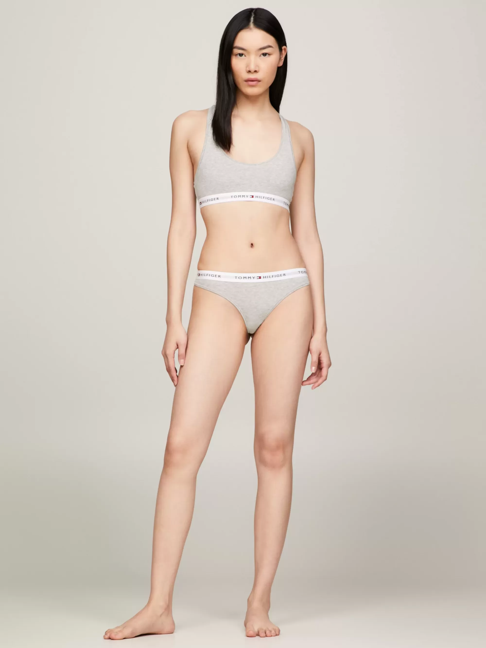 Slips | Lingerie*Tommy Hilfiger Hilfiger Icon String Met Logo LIGHT GREY HEATHER