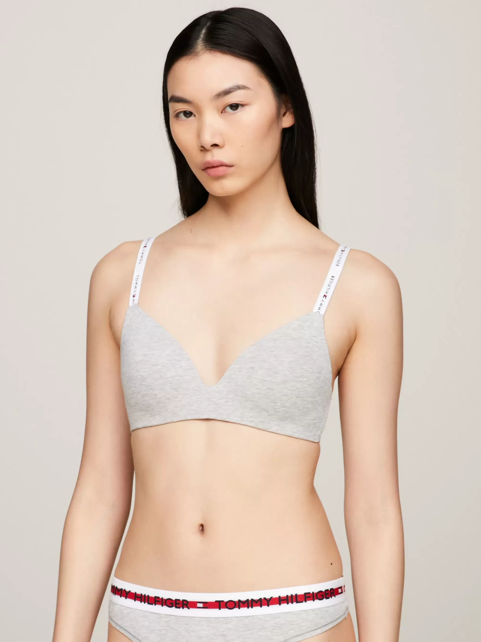 Bh's | Lingerie*Tommy Hilfiger Hilfiger Icon Voorgevormde Triangel-bh LIGHT GREY HEATHER