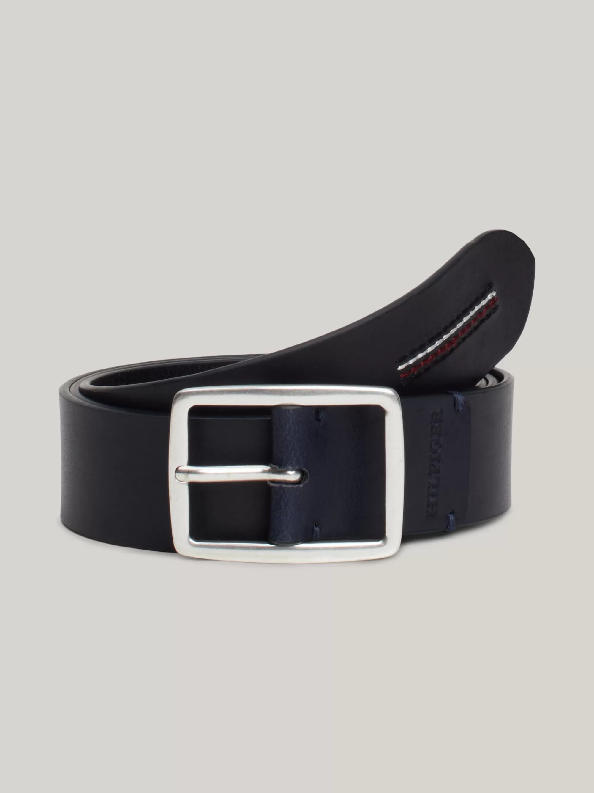 Riemen*Tommy Hilfiger Hilfiger Monotype Leren Riem SPACE BLUE