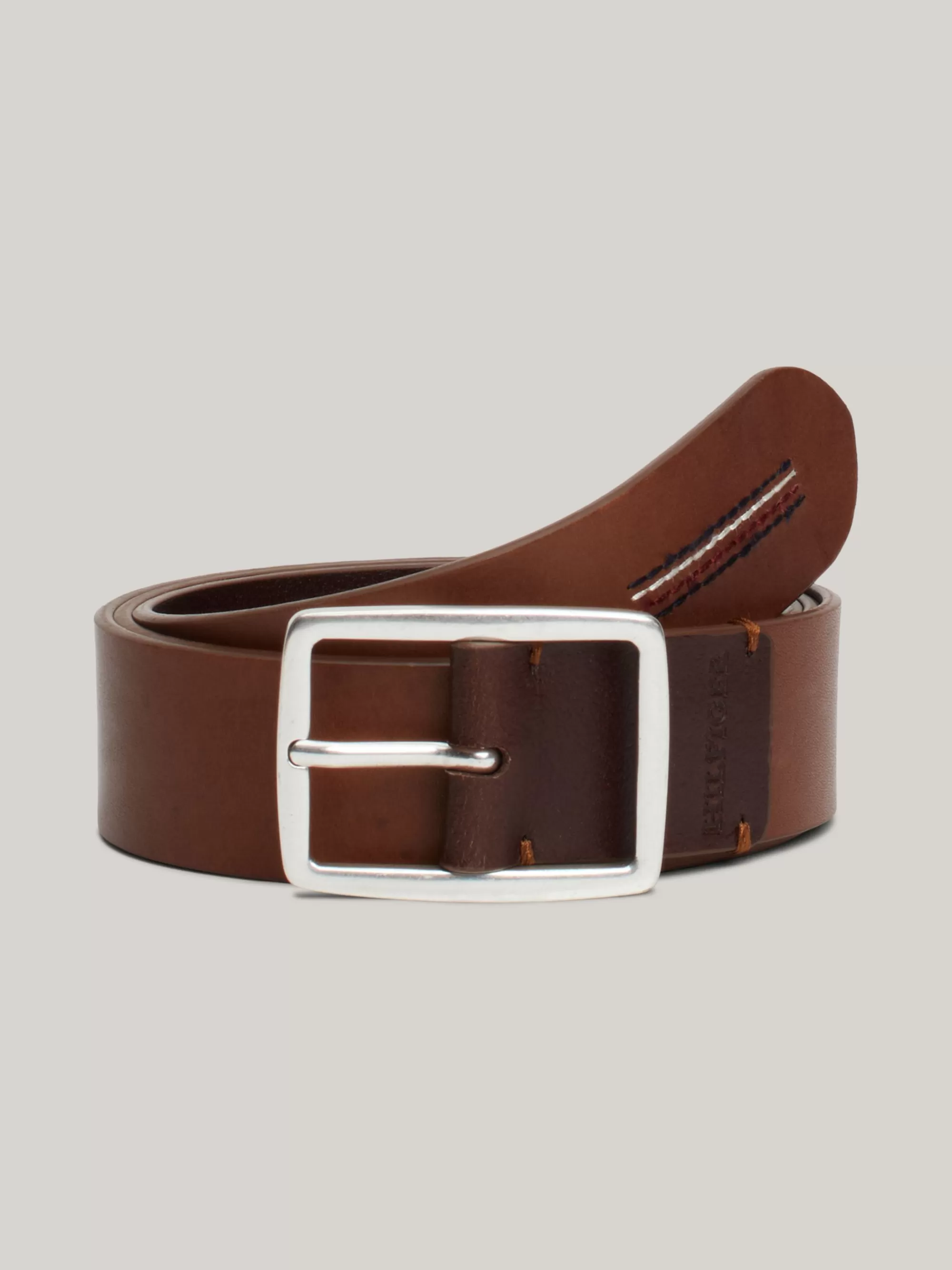Riemen*Tommy Hilfiger Hilfiger Monotype Leren Riem TAN