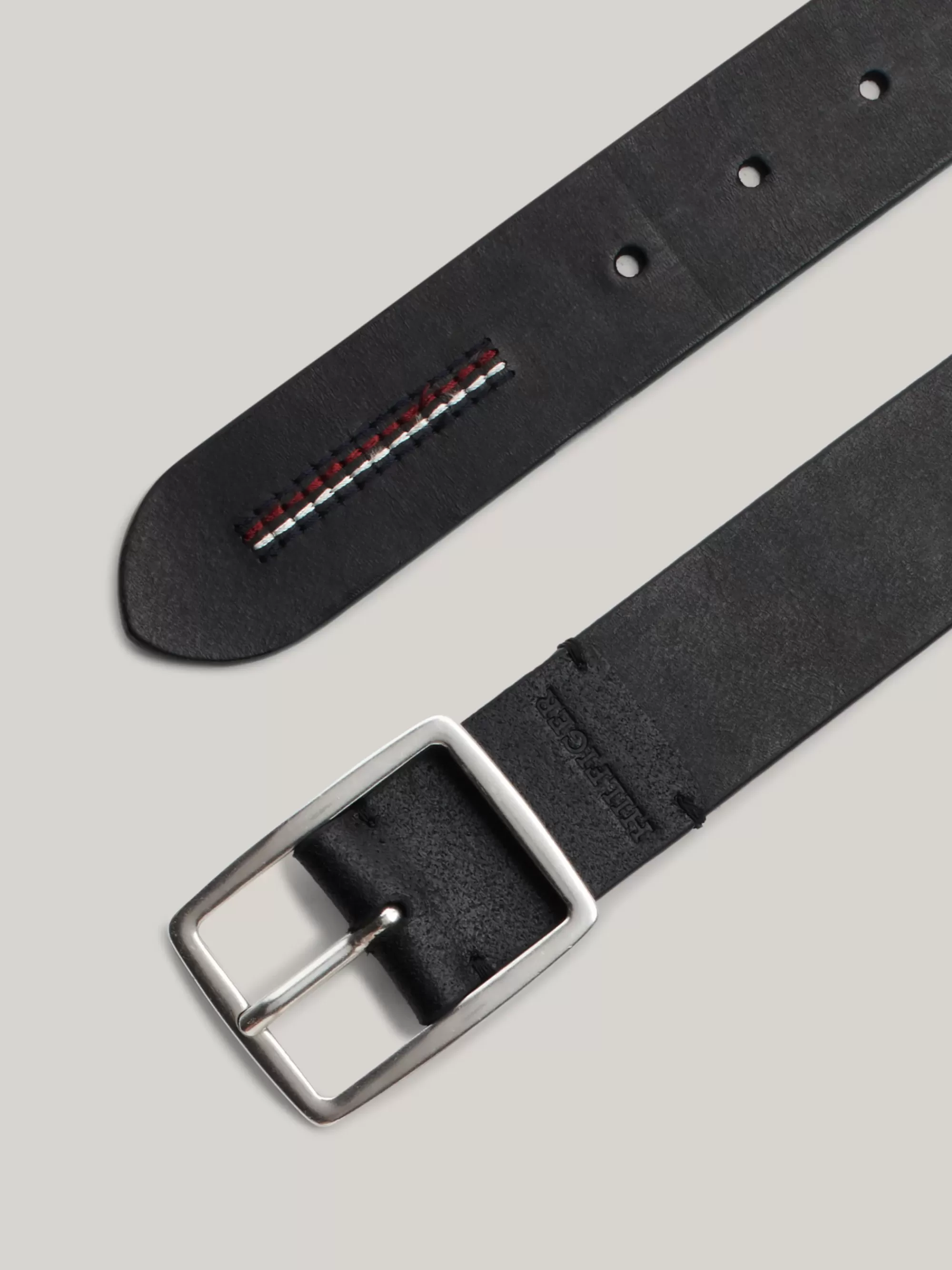 Riemen*Tommy Hilfiger Hilfiger Monotype Leren Riem BLACK