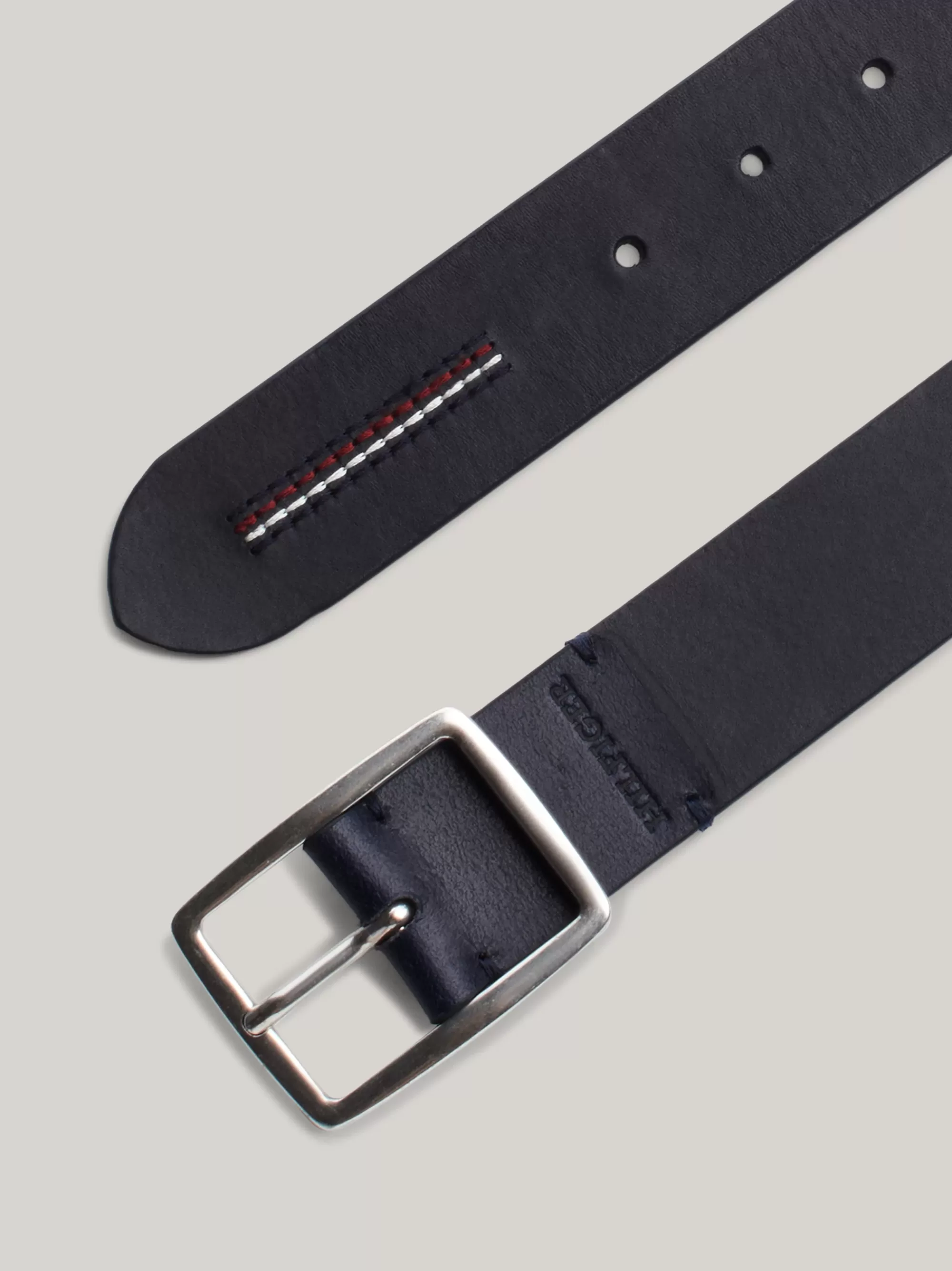 Riemen*Tommy Hilfiger Hilfiger Monotype Leren Riem SPACE BLUE