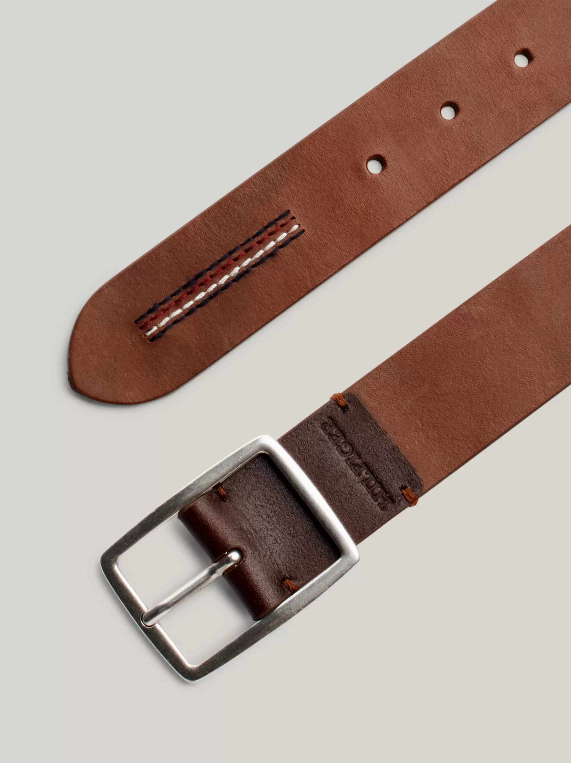 Riemen*Tommy Hilfiger Hilfiger Monotype Leren Riem TAN