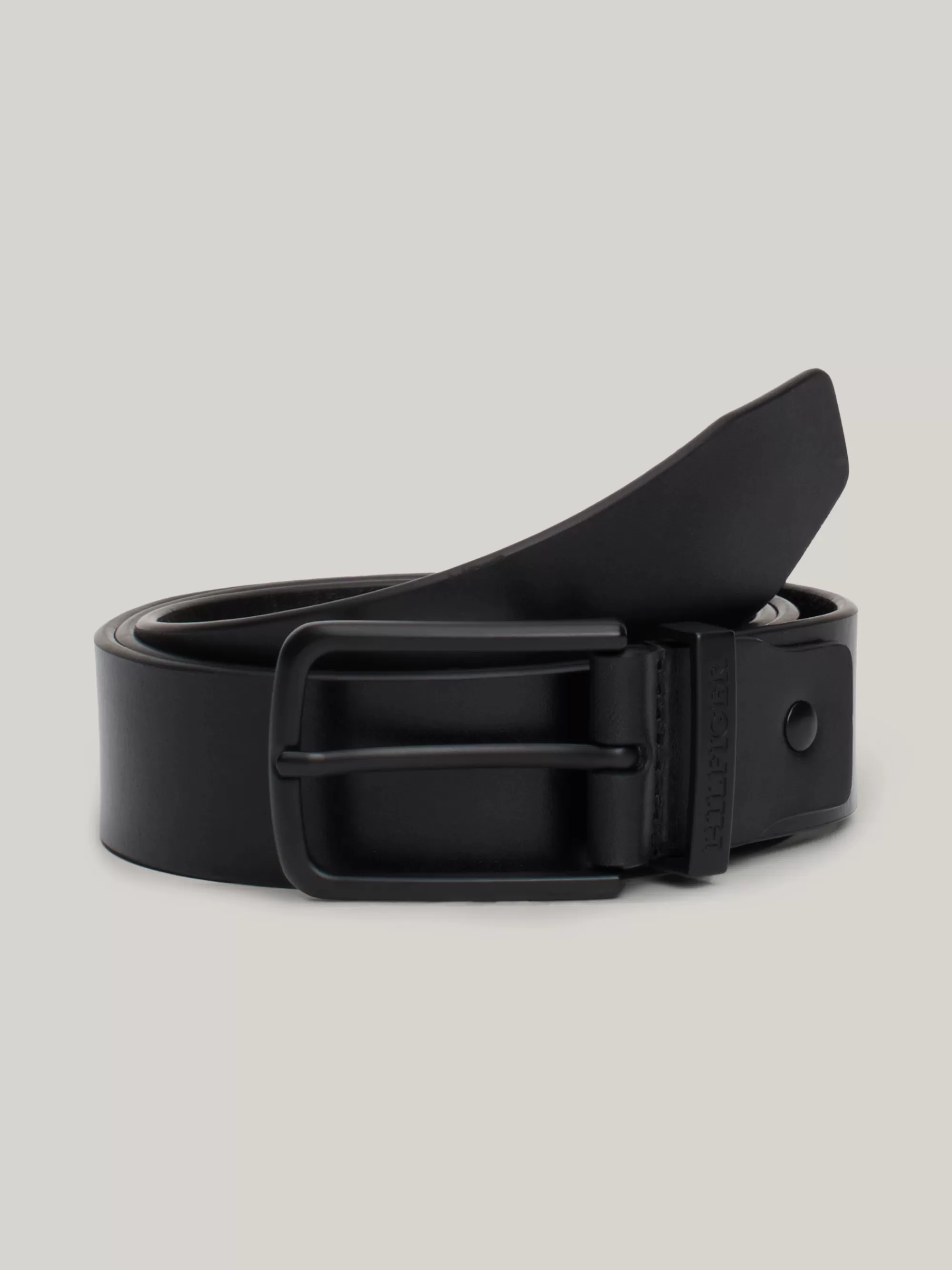 Riemen*Tommy Hilfiger Hilfiger Monotype Ton-sur-ton Leren Riem BLACK
