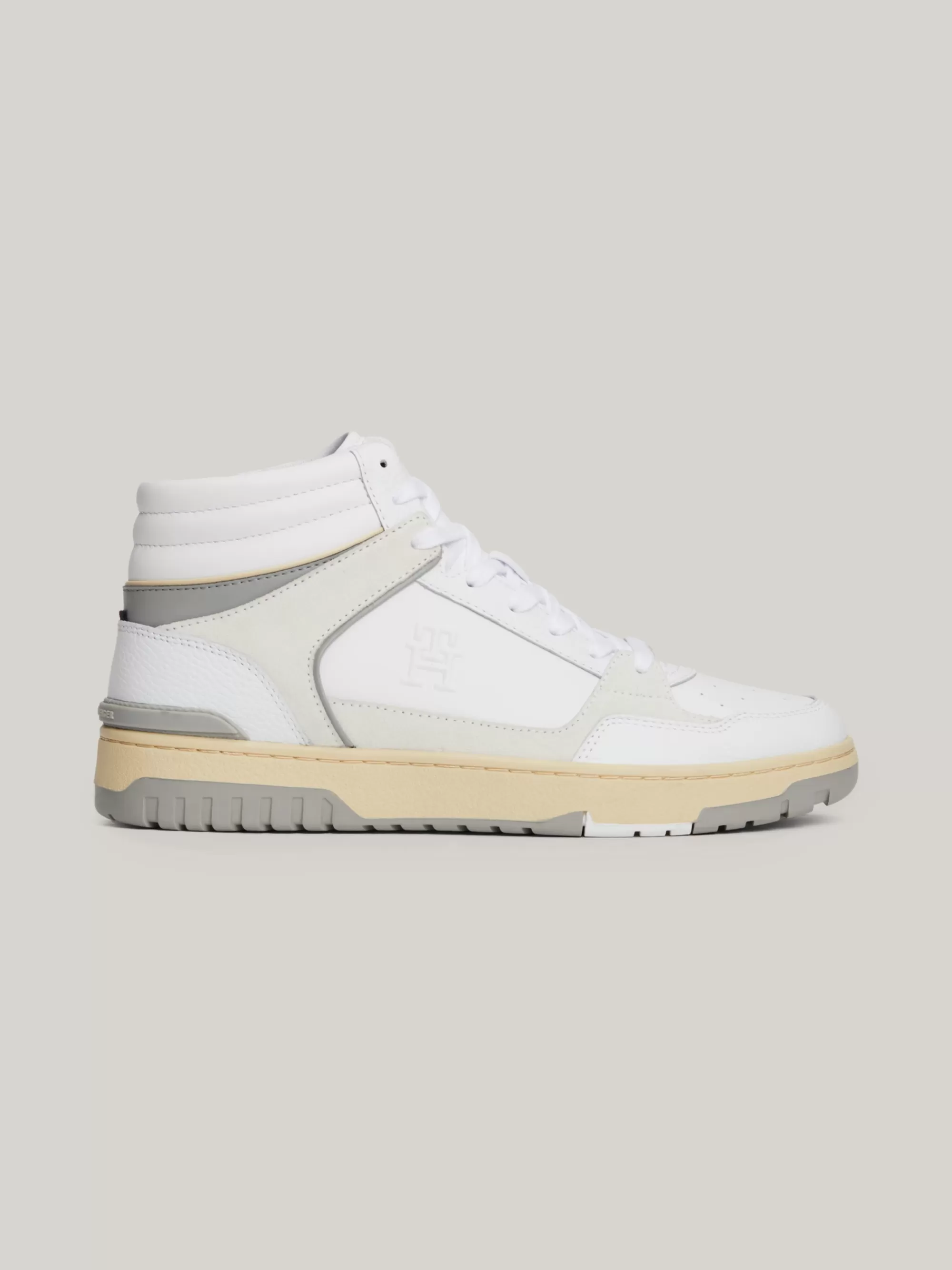White Trainers | Sneakers*Tommy Hilfiger Hoge Leren Basketbalsneaker WHITE