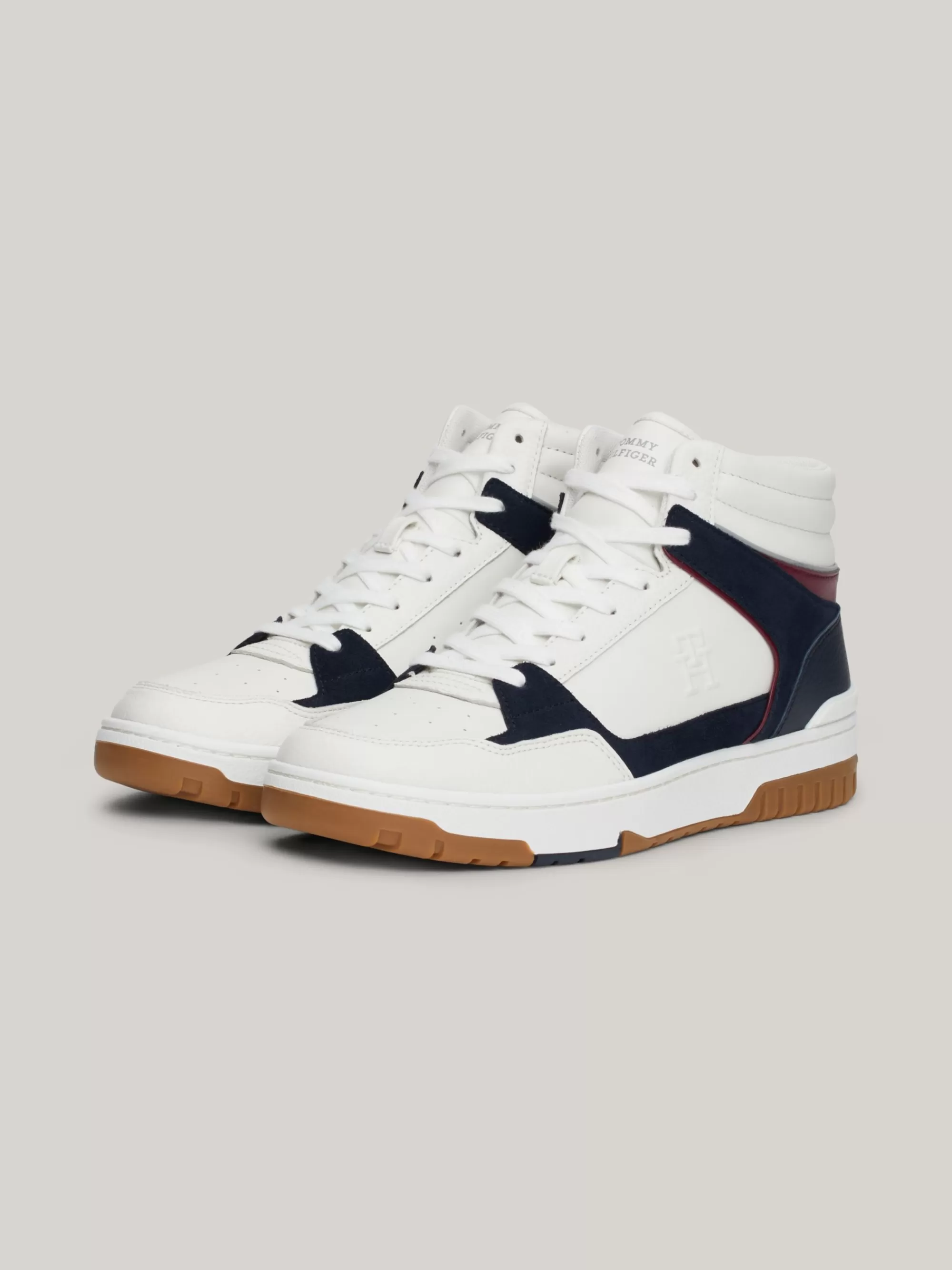 Sneakers*Tommy Hilfiger Hoge Leren Basketbalsneaker ECRU