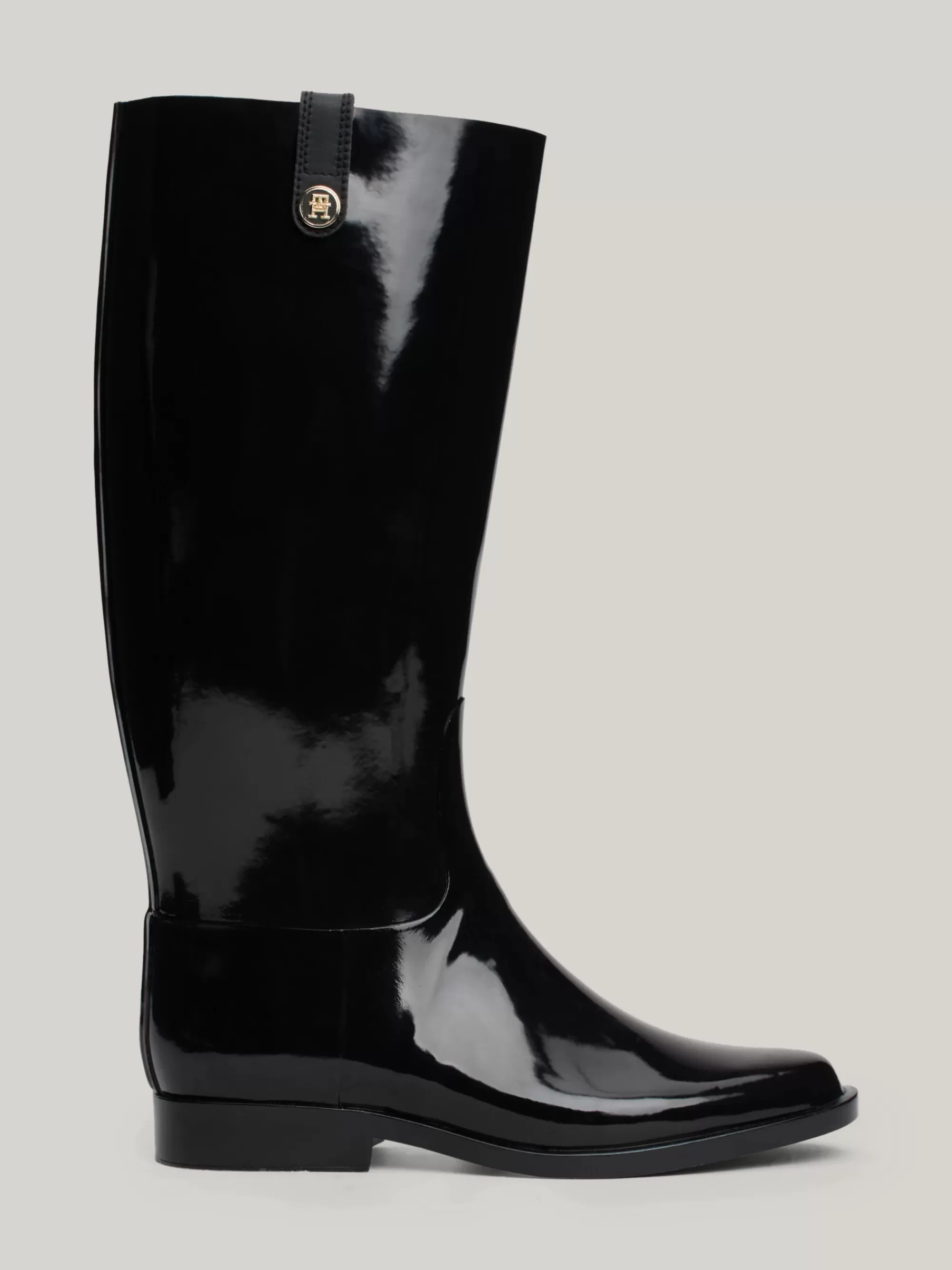 Laarzen & Enkellaarzen*Tommy Hilfiger Hoge Regenlaars Met Gelakte Finish BLACK