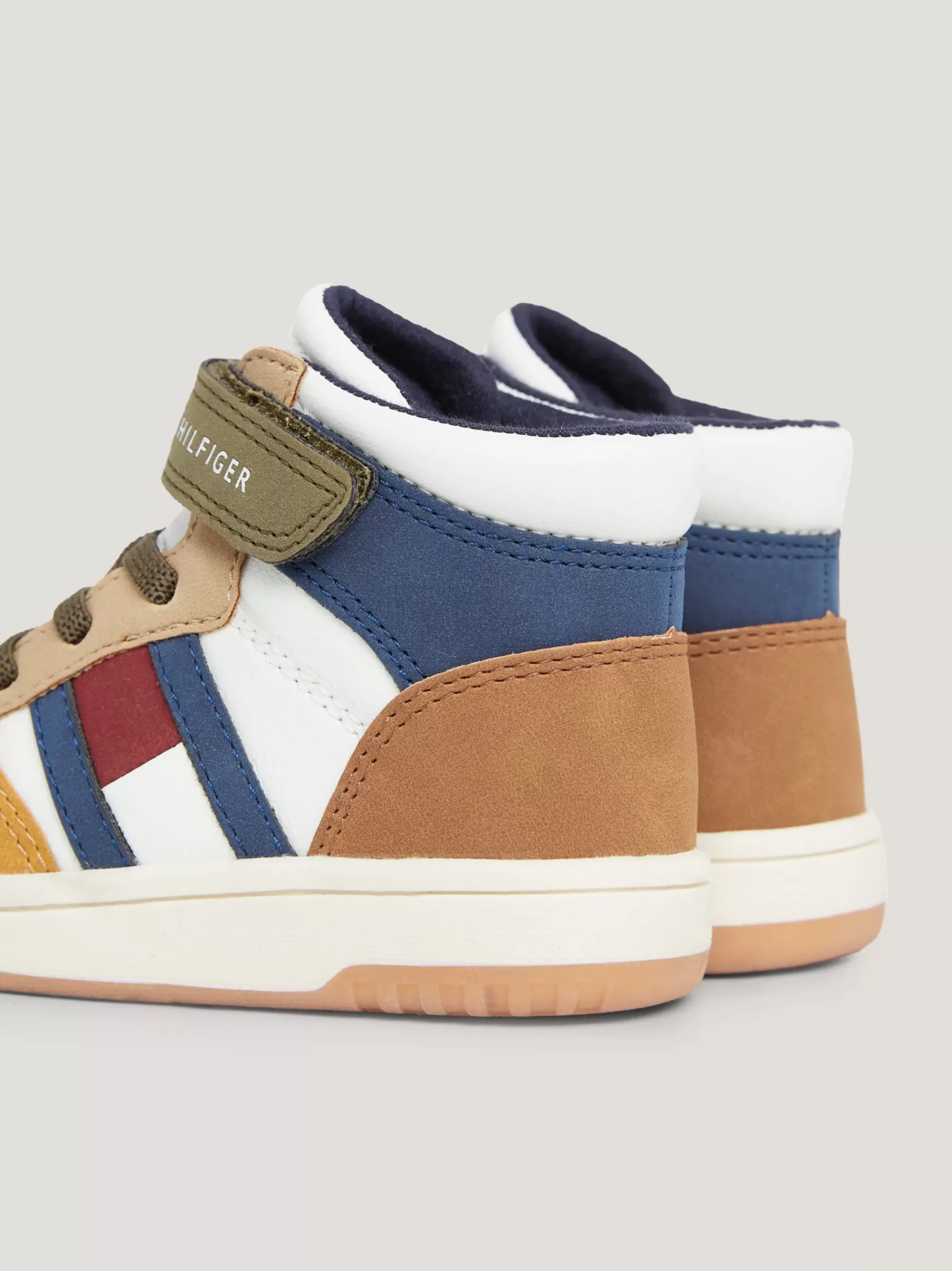Schoenen & Accessoires*Tommy Hilfiger Hoge Sneaker Met Klittenband En Vlag OFF WHITE/MULTICOLOR
