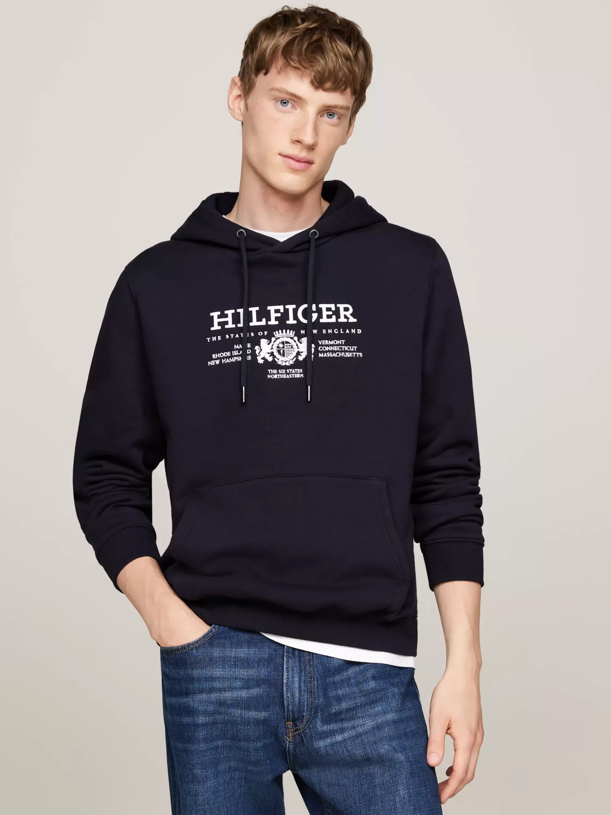 Sweatshirts & Hoodies*Tommy Hilfiger Hoodie Met Geborduurd Embleem DESERT SKY
