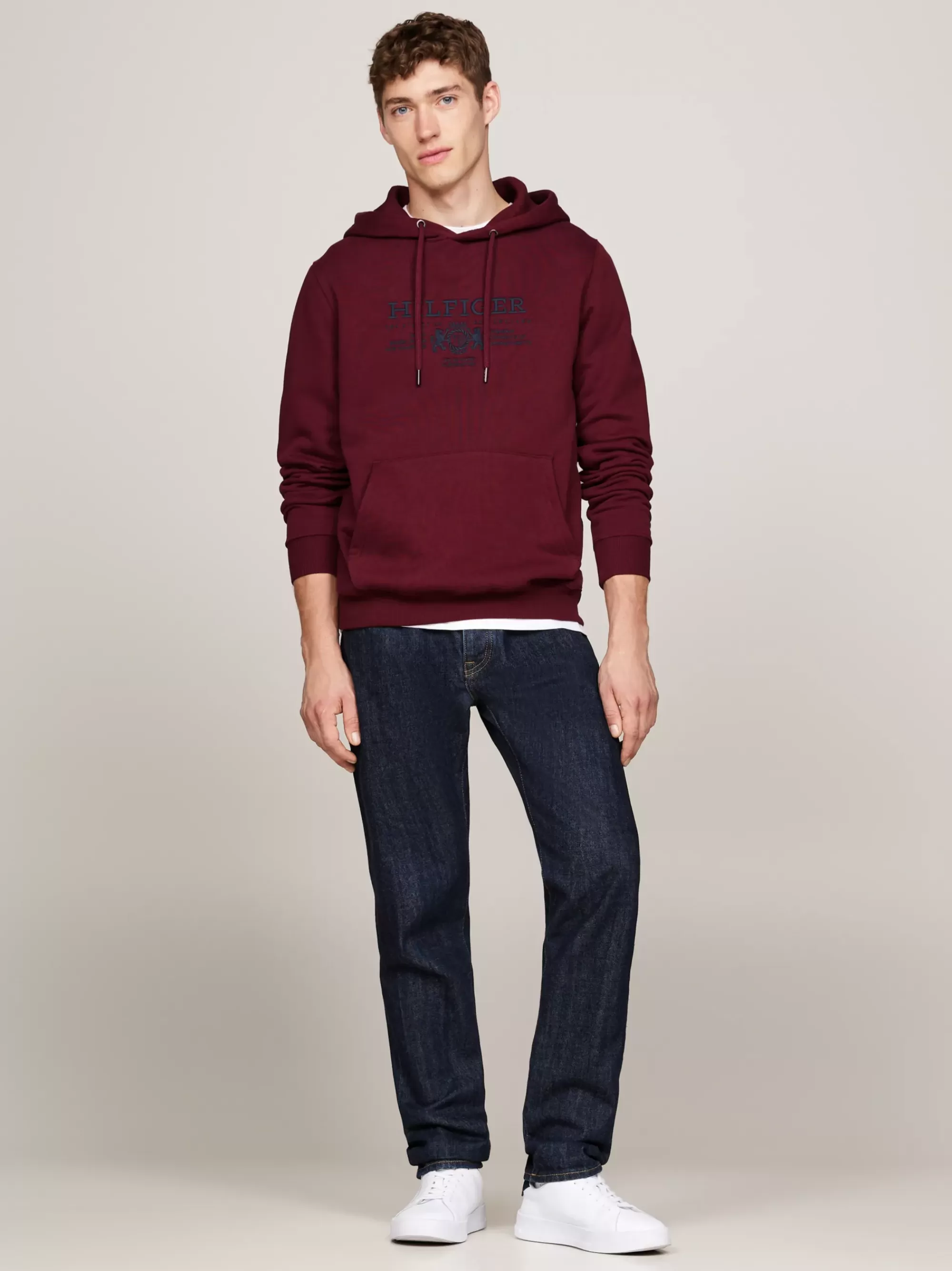 Sweatshirts & Hoodies*Tommy Hilfiger Hoodie Met Geborduurd Embleem DEEP ROUGE
