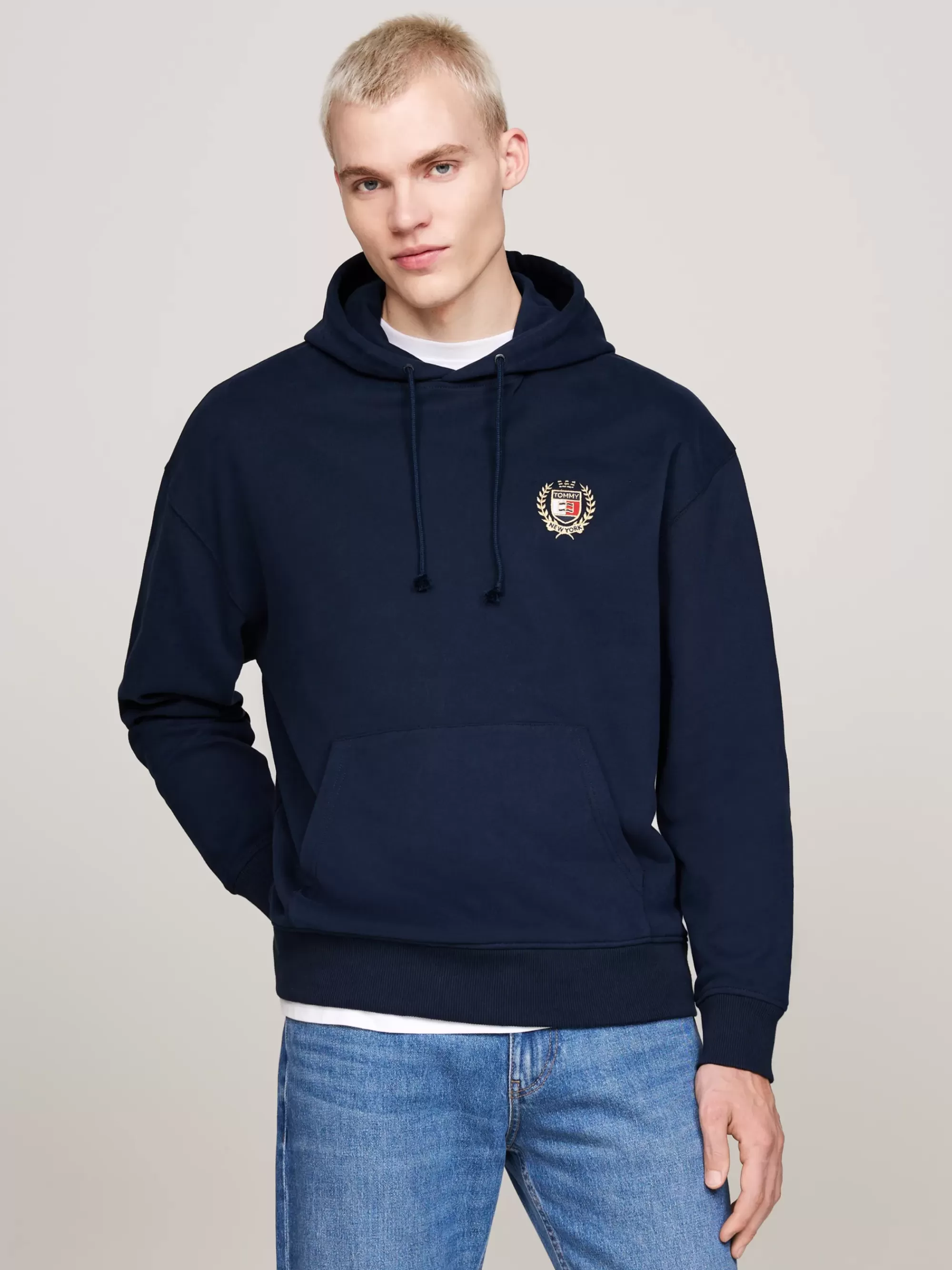 Sweatshirts & Hoodies*Tommy Hilfiger Hoodie Met Geborduurd Embleem En Trekkoord DARK NIGHT NAVY