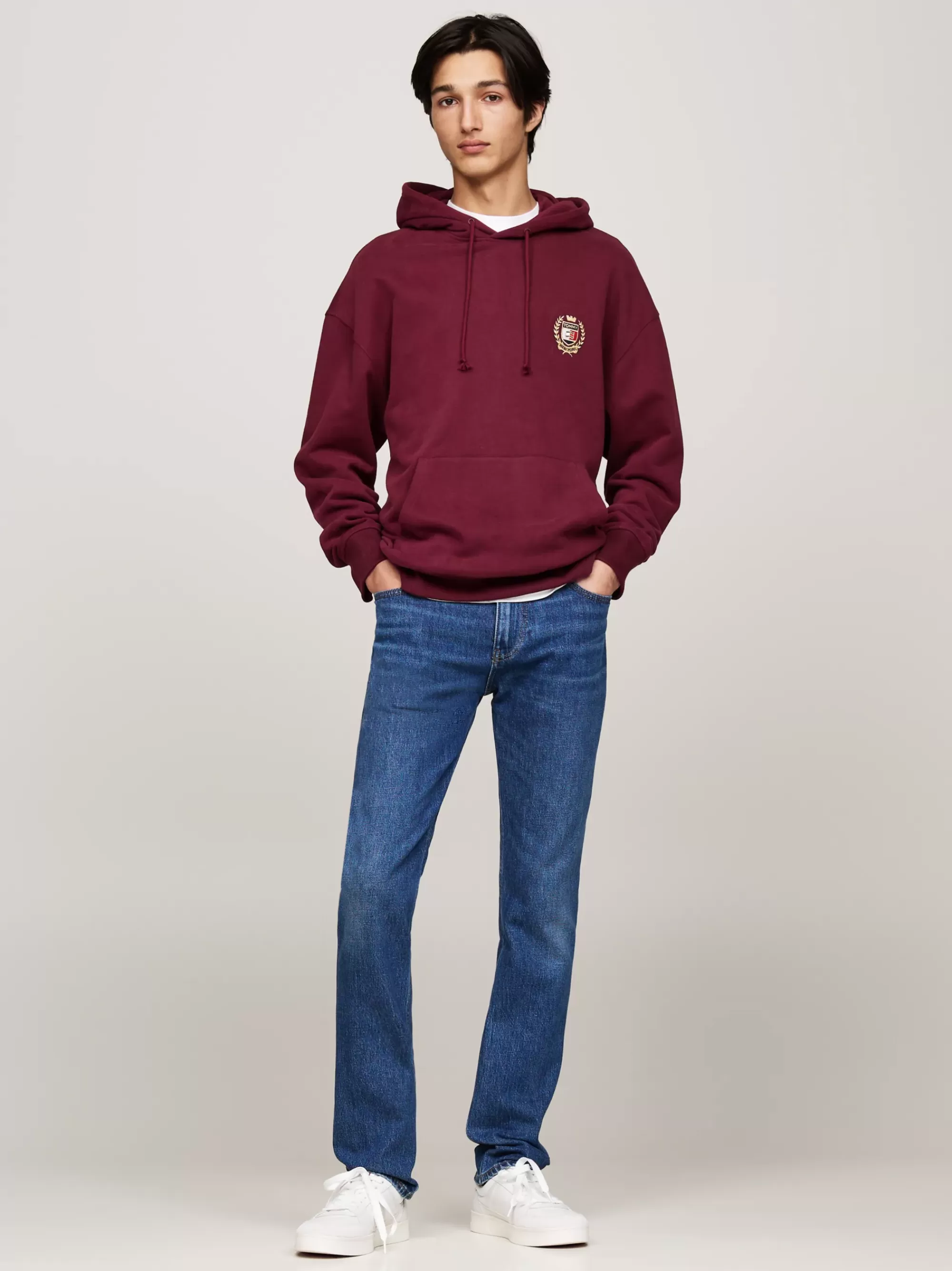 Sweatshirts & Hoodies*Tommy Hilfiger Hoodie Met Geborduurd Embleem En Trekkoord DEEP ROUGE