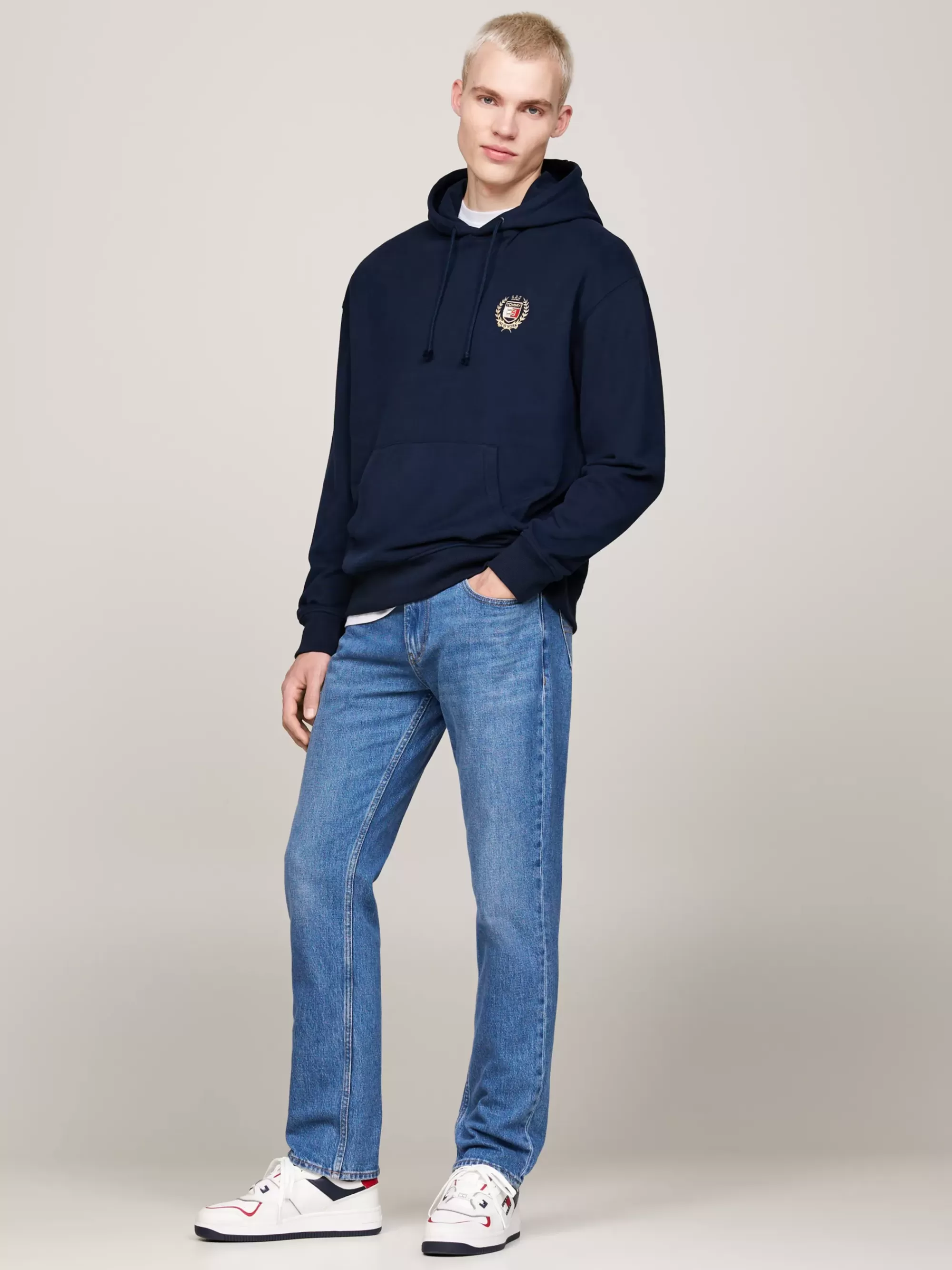 Sweatshirts & Hoodies*Tommy Hilfiger Hoodie Met Geborduurd Embleem En Trekkoord DARK NIGHT NAVY