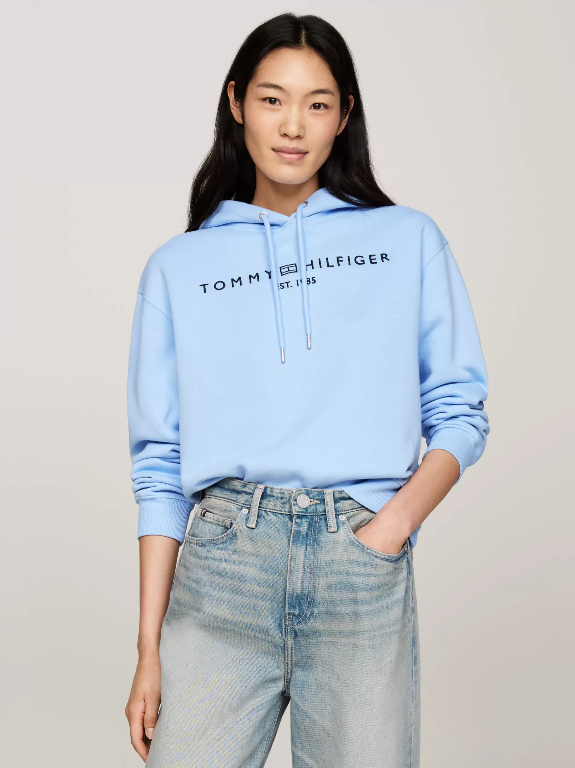 Sweatshirts & Hoodies*Tommy Hilfiger Hoodie Met Geborduurd Logo VESSEL BLUE