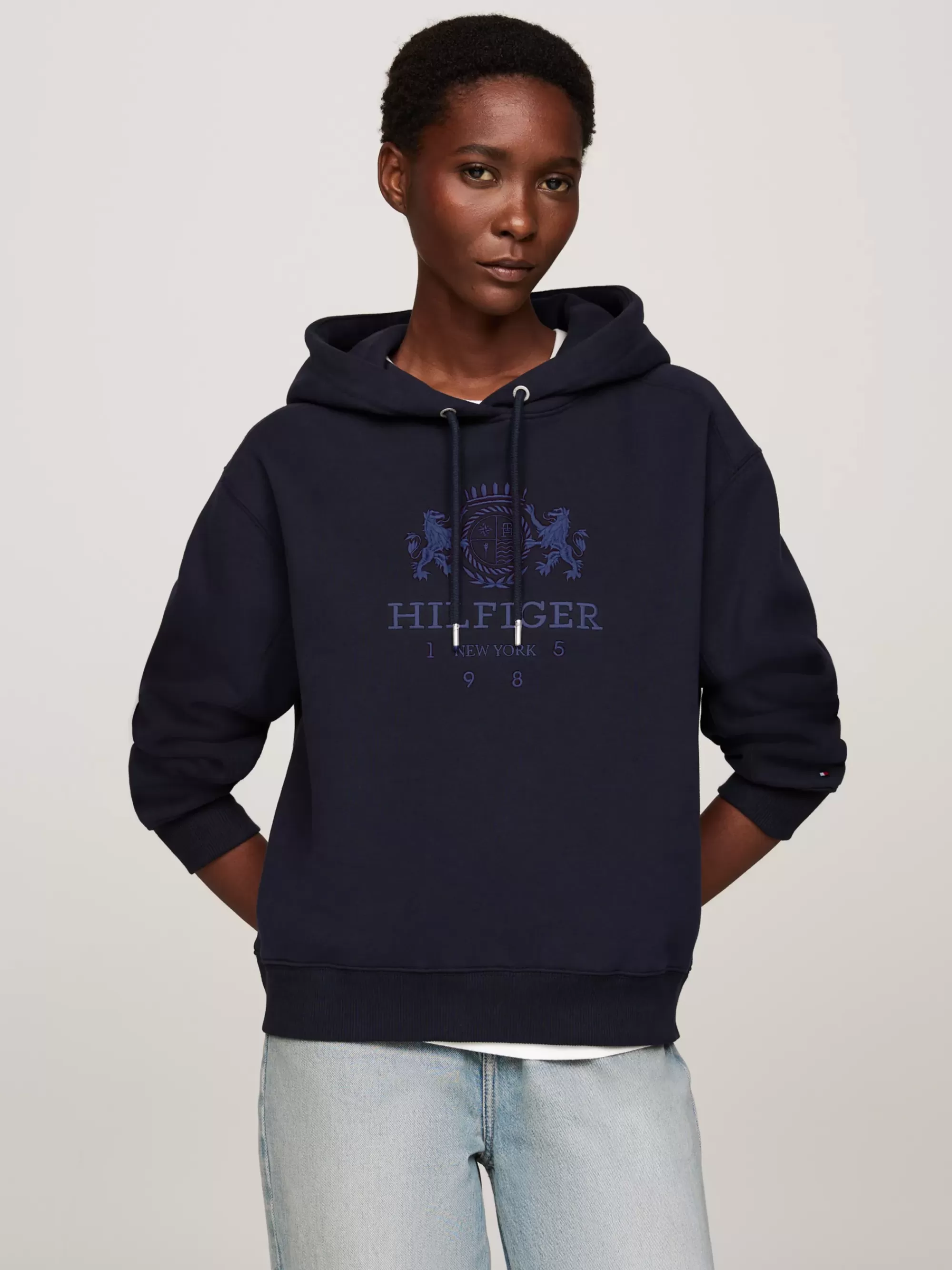Sweatshirts & Hoodies*Tommy Hilfiger Hoodie Met Geborduurd Logo DESERT SKY