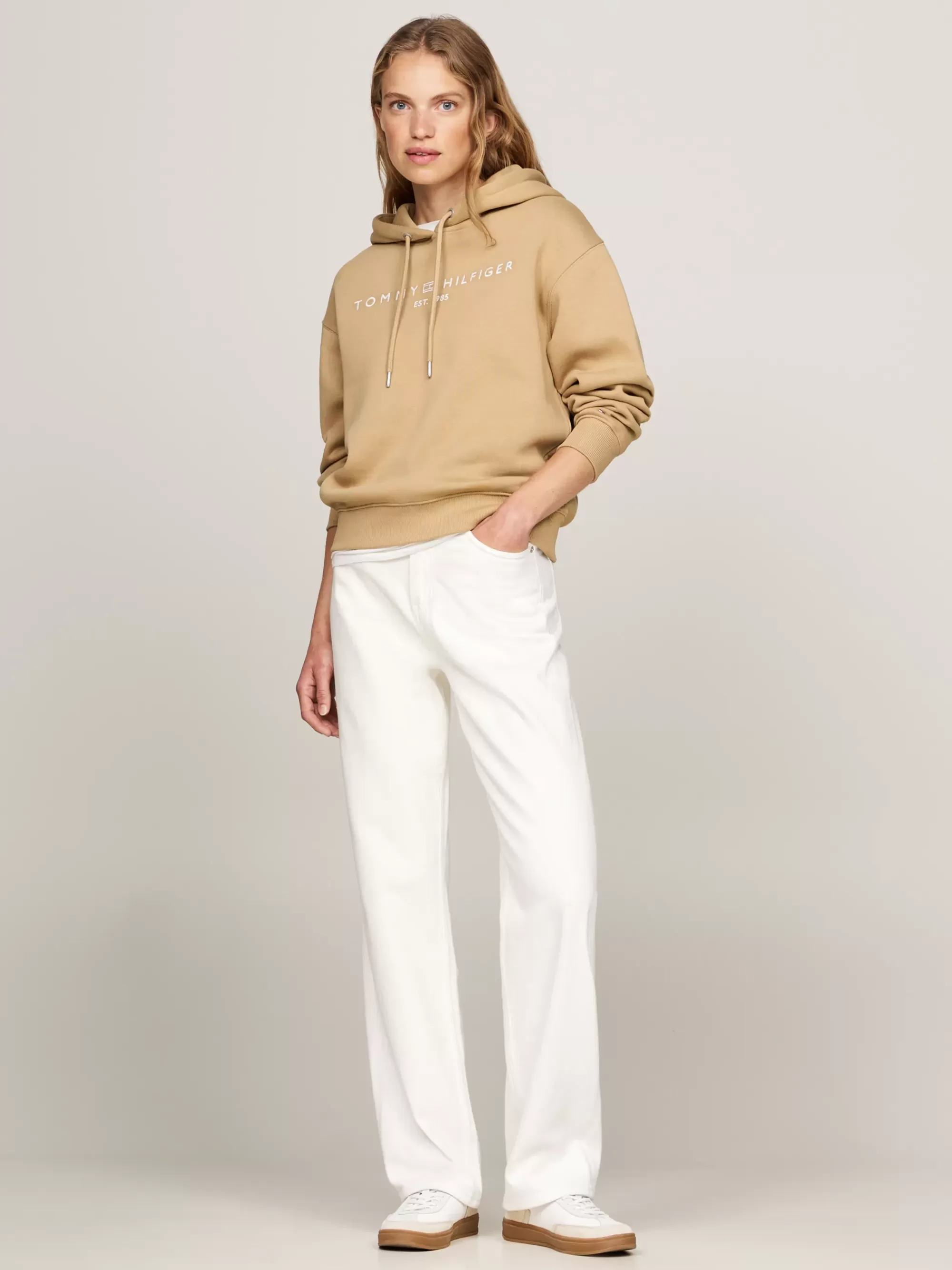 Sweatshirts & Hoodies*Tommy Hilfiger Hoodie Met Geborduurd Logo CLASSIC KHAKI