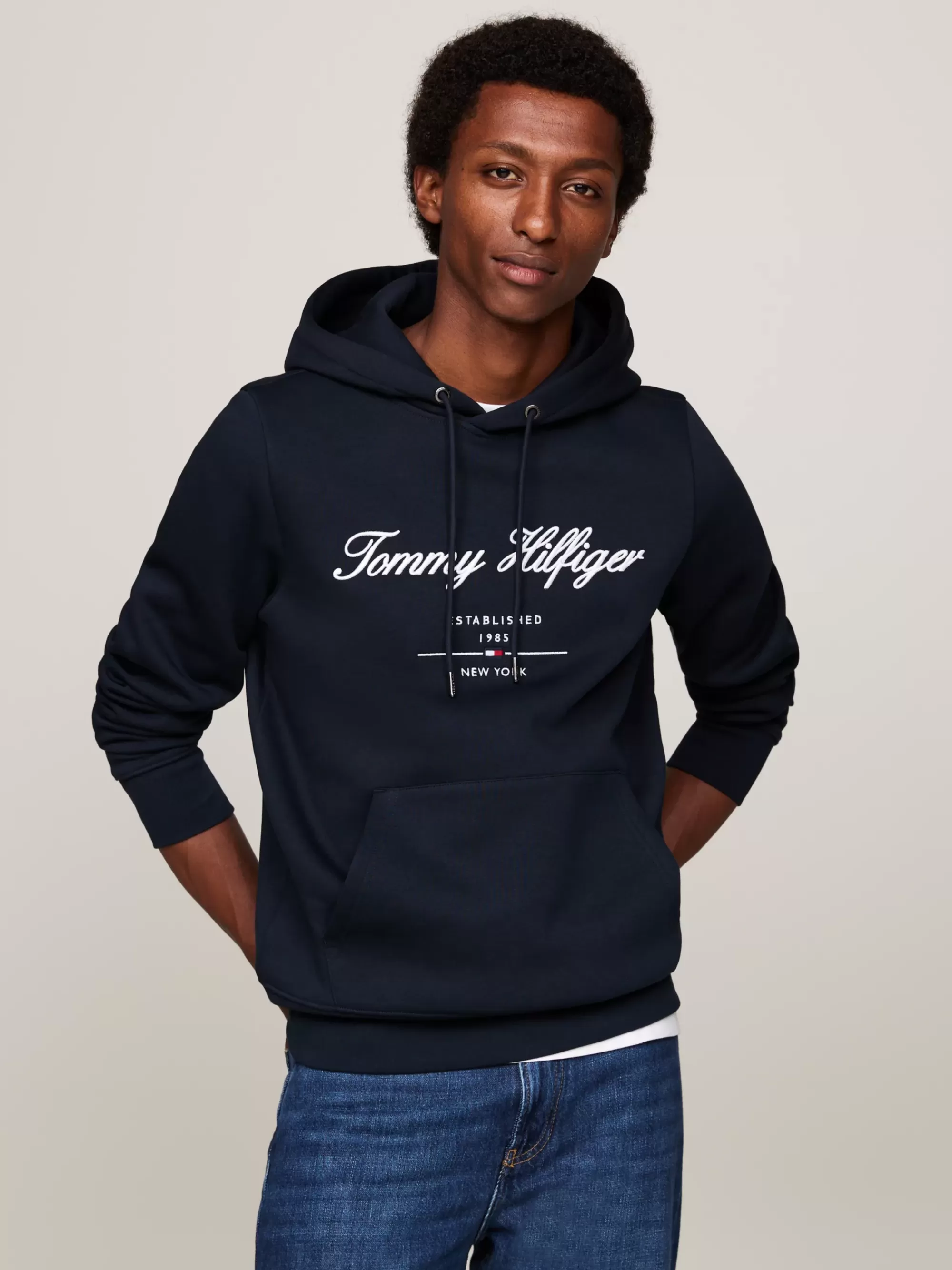 Sweatshirts & Hoodies*Tommy Hilfiger Hoodie Met Geborduurd Scriptlogo DESERT SKY