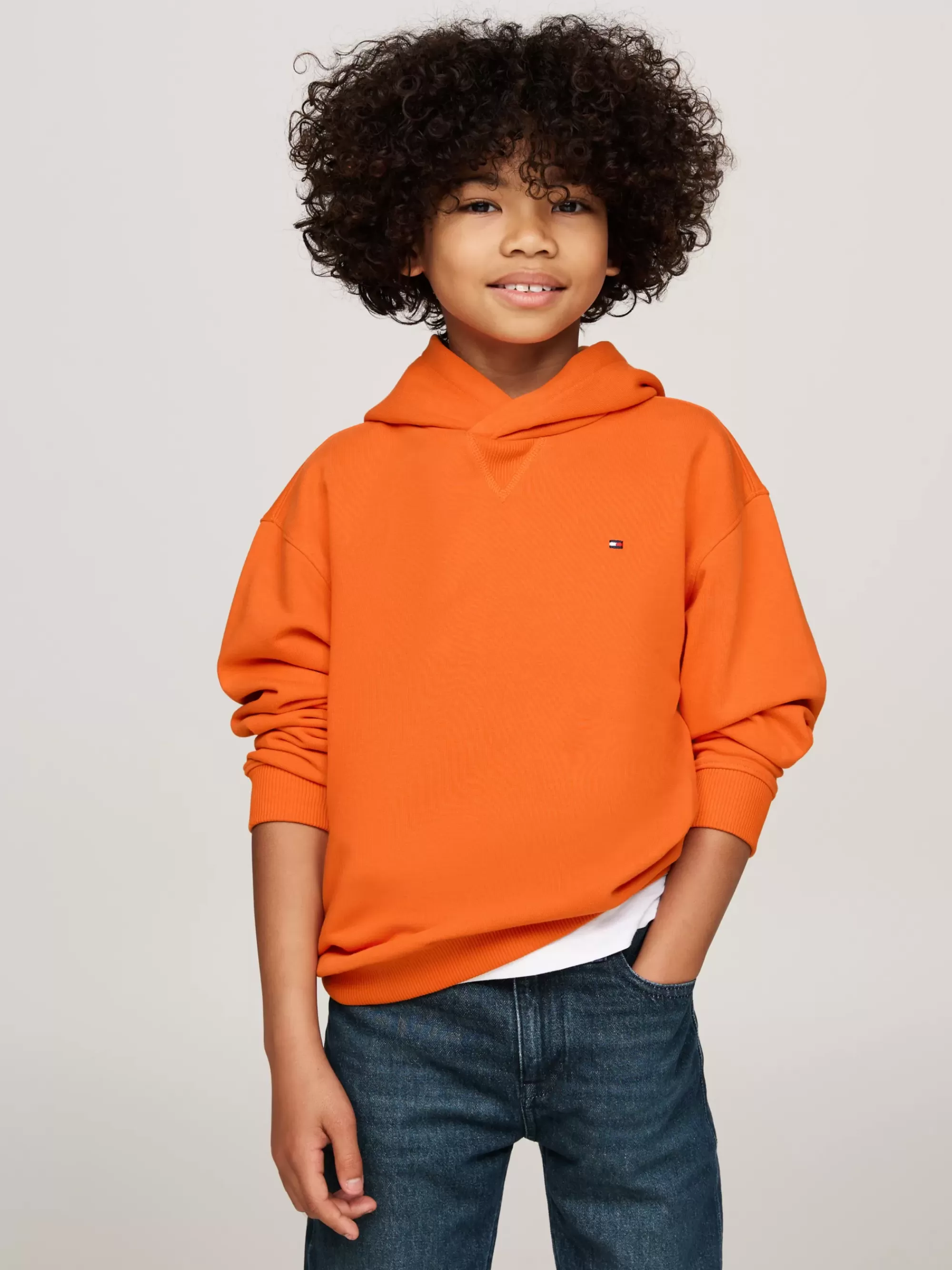 Sweatshirts & Hoodies | Sweatshirts & Hoodies*Tommy Hilfiger Hoodie Met Geborduurde Vlag ORANGE THUNDER