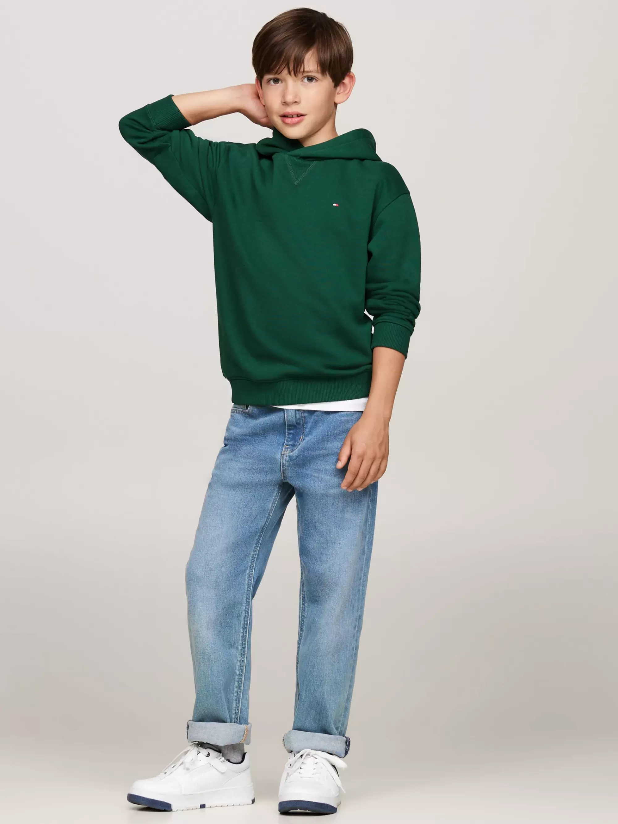 Sweatshirts & Hoodies | Sweatshirts & Hoodies*Tommy Hilfiger Hoodie Met Geborduurde Vlag ORNAMENTAL GREEN