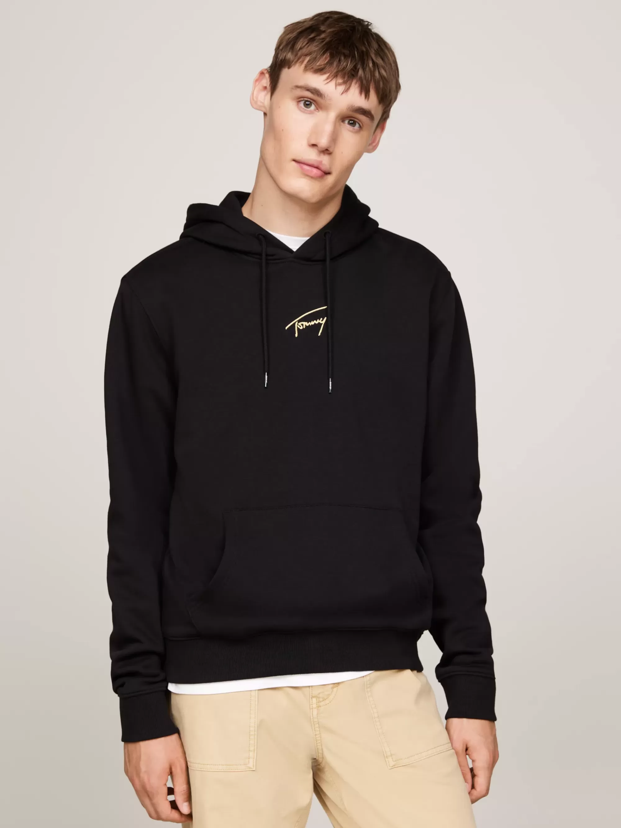 Sweatshirts & Hoodies*Tommy Hilfiger Hoodie Met Goudkleurig Signature-logo BLACK