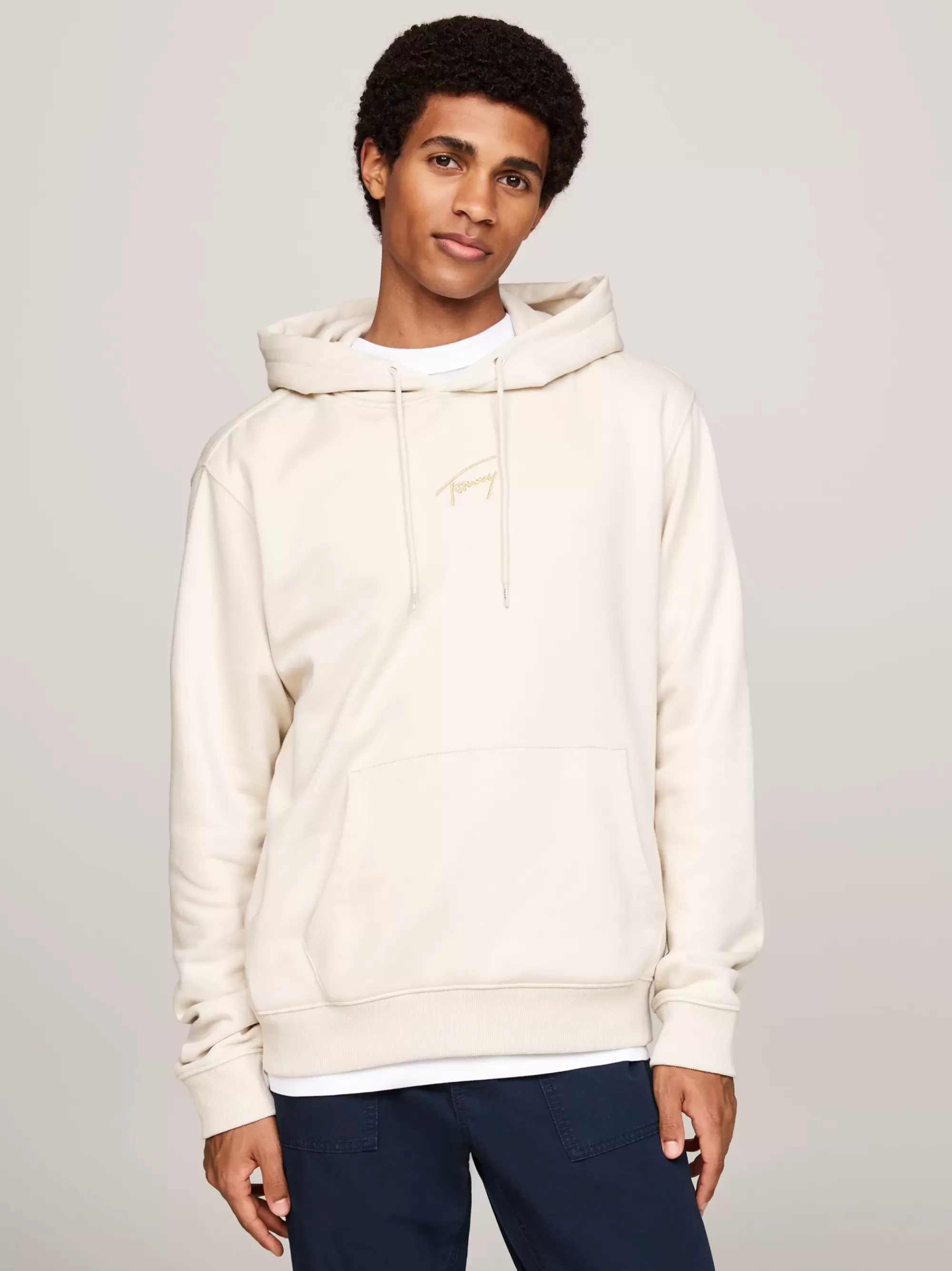 Sweatshirts & Hoodies*Tommy Hilfiger Hoodie Met Goudkleurig Signature-logo NEWSPRINT