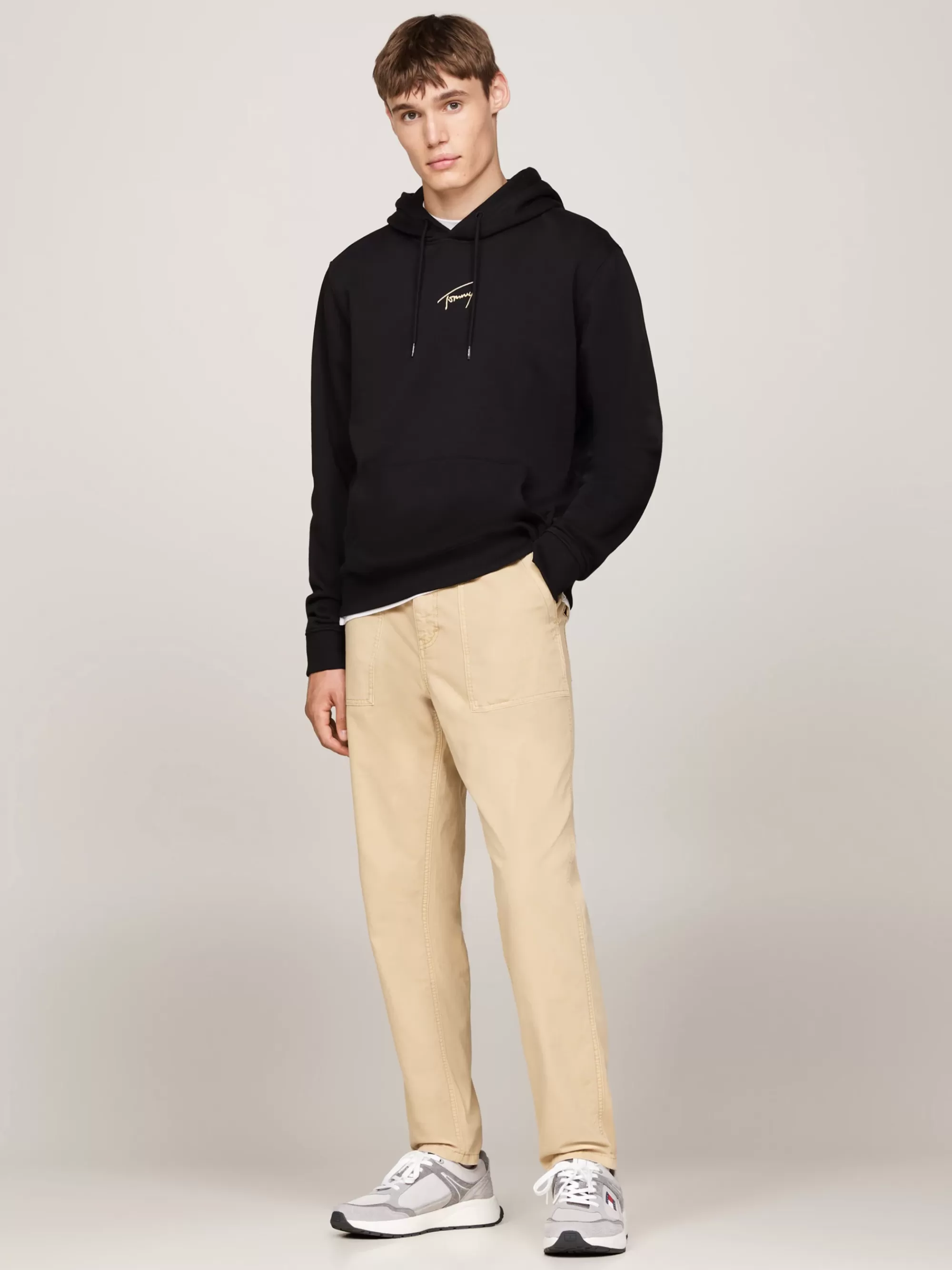 Sweatshirts & Hoodies*Tommy Hilfiger Hoodie Met Goudkleurig Signature-logo BLACK