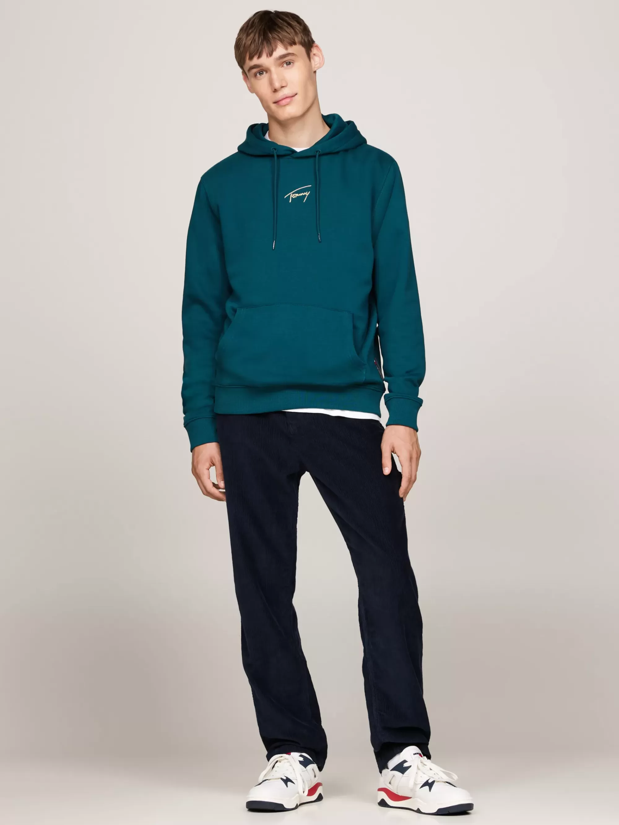 Sweatshirts & Hoodies*Tommy Hilfiger Hoodie Met Goudkleurig Signature-logo DEEP SEAWATER