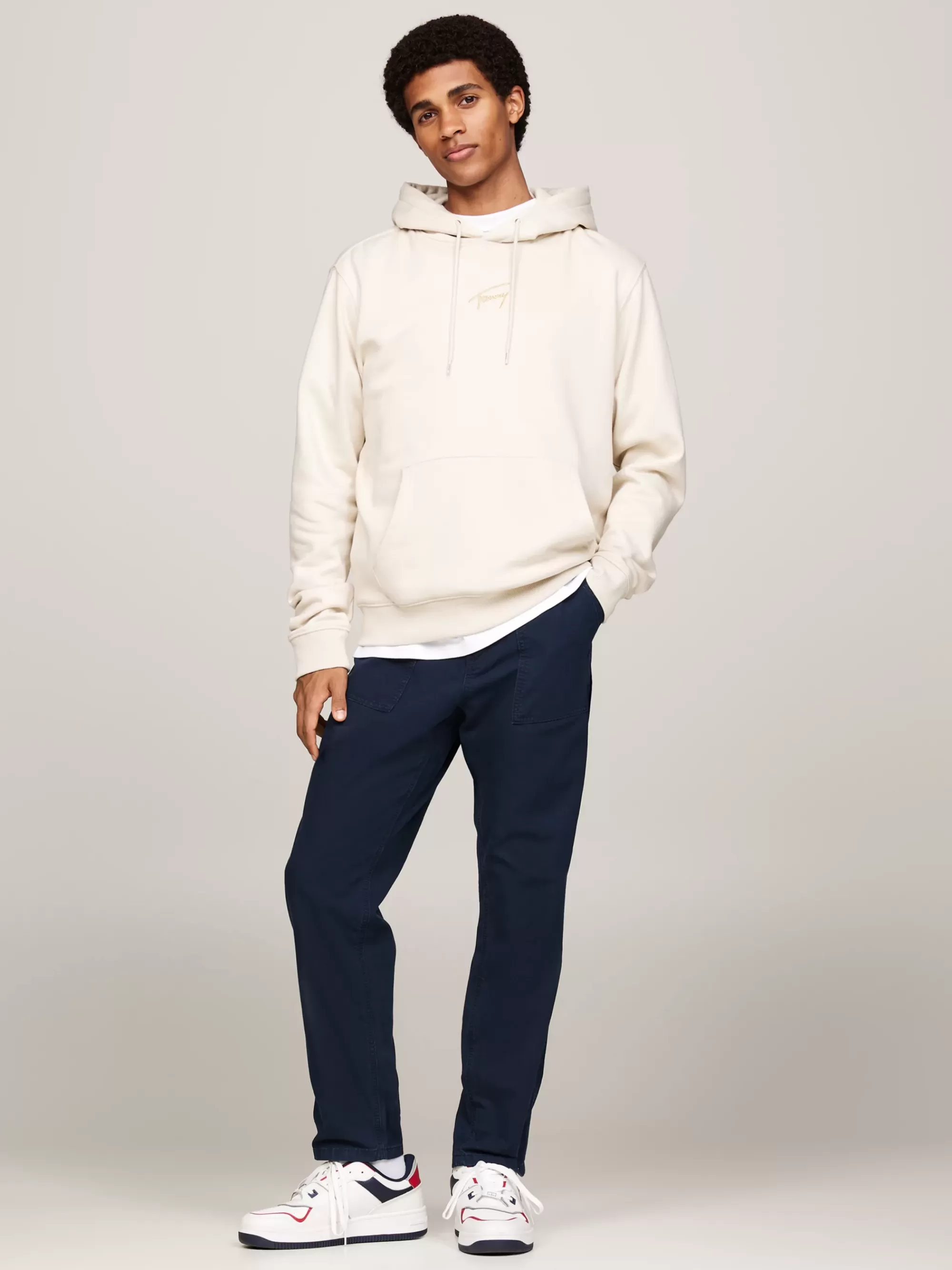 Sweatshirts & Hoodies*Tommy Hilfiger Hoodie Met Goudkleurig Signature-logo NEWSPRINT