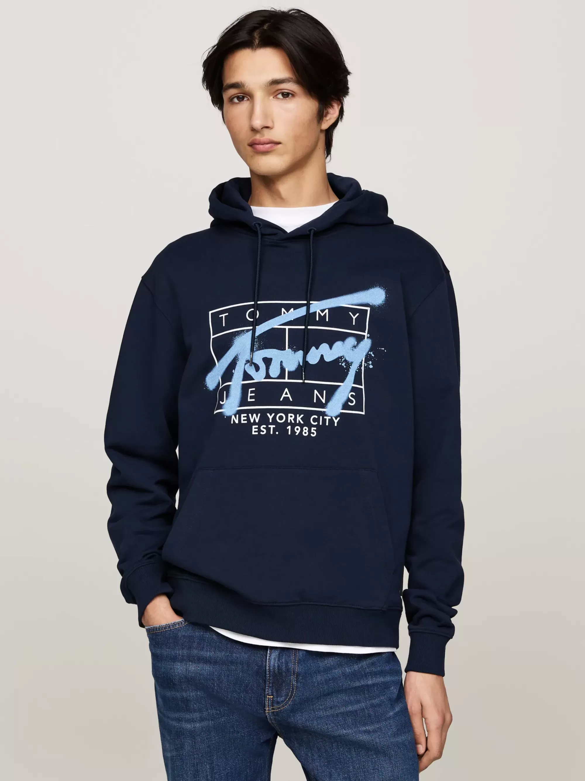 Sweatshirts & Hoodies*Tommy Hilfiger Hoodie Met Graffiti-logo DARK NIGHT NAVY